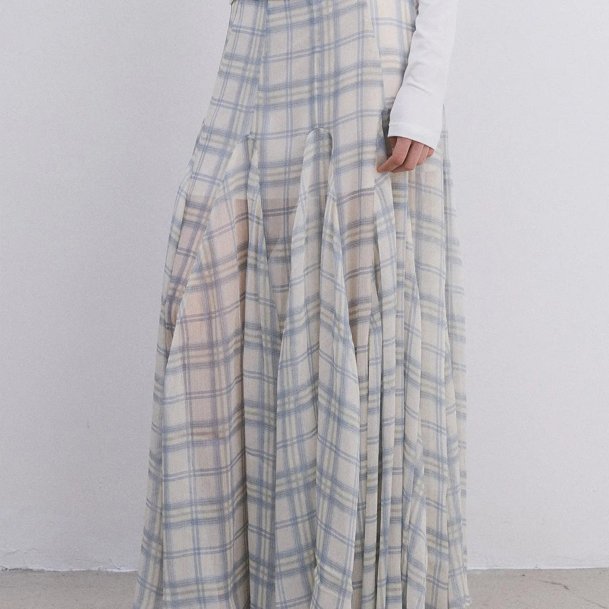 Balletcore Plaid Sheer Midi Skirt - Skirts & Skorts | Canton