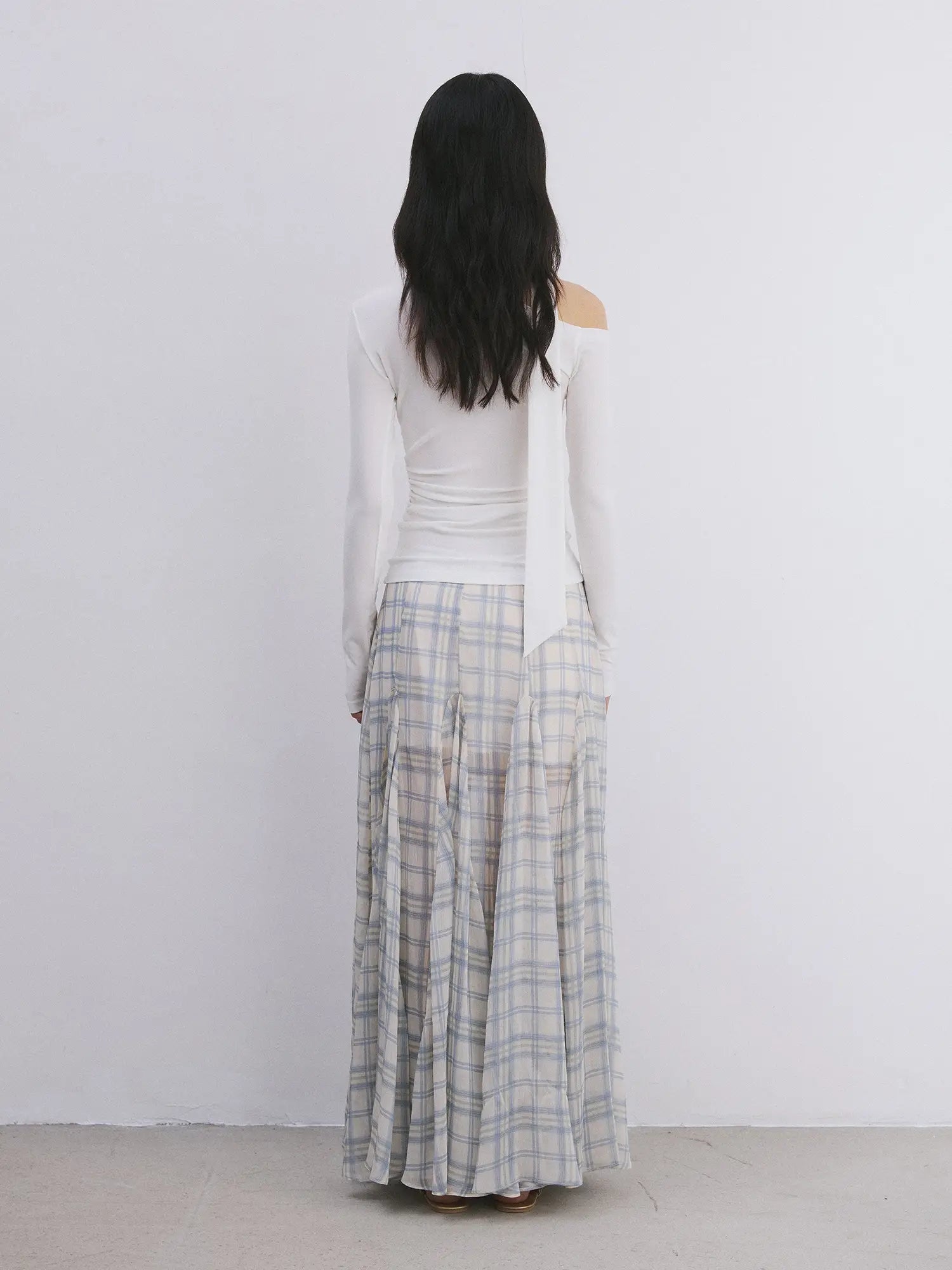 First Floor Balletcore Plaid Sheer Midi Skirt | Canton Collective