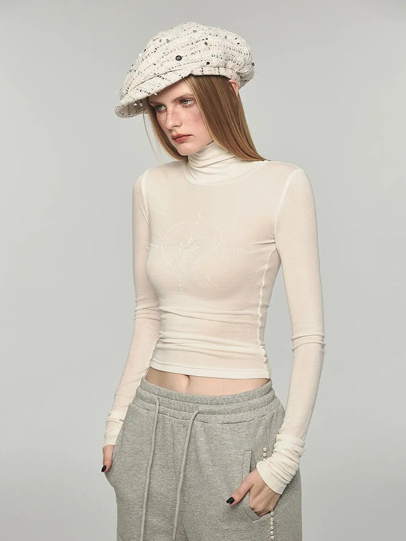 1Jinn Studio Basic High-Neck Rhinestone Top | Canton Collective