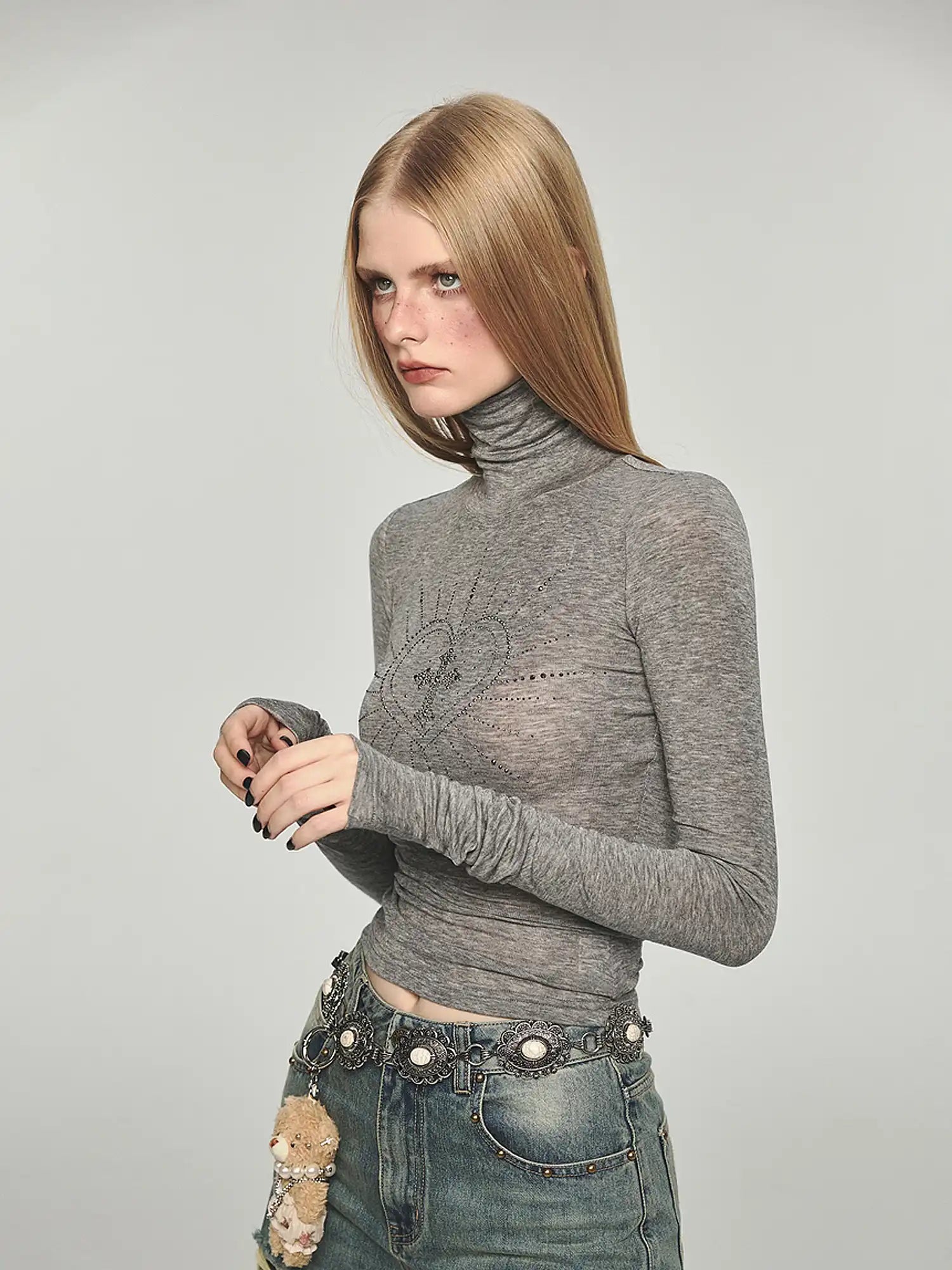 1Jinn Studio Basic High-Neck Rhinestone Top | Canton Collective