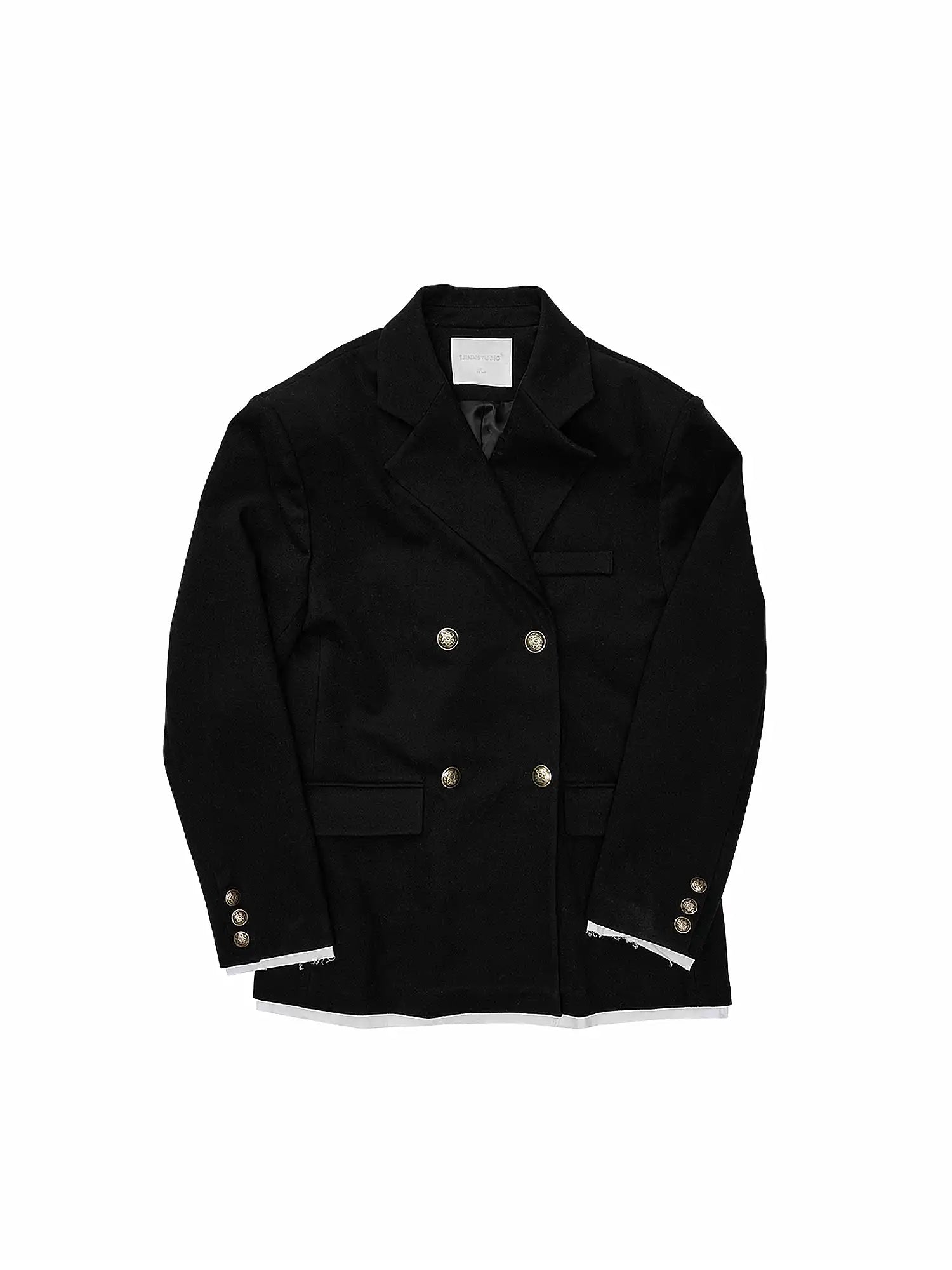 1Jinn Studio Black Double-Breasted Oversized Blazer | Canton Collective