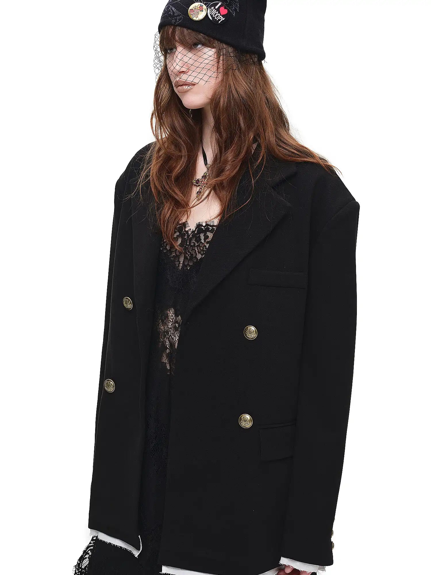 1Jinn Studio Black Double-Breasted Oversized Blazer | Canton Collective