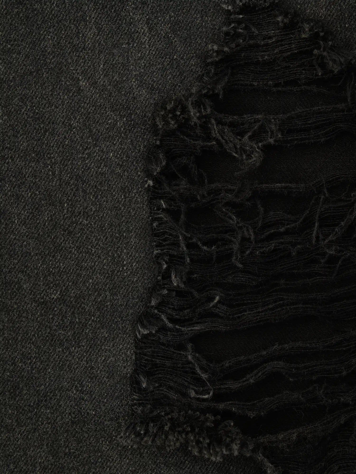 MAMC Black Ripped Wide-Leg Cotton Denim Jeans | Canton Collective