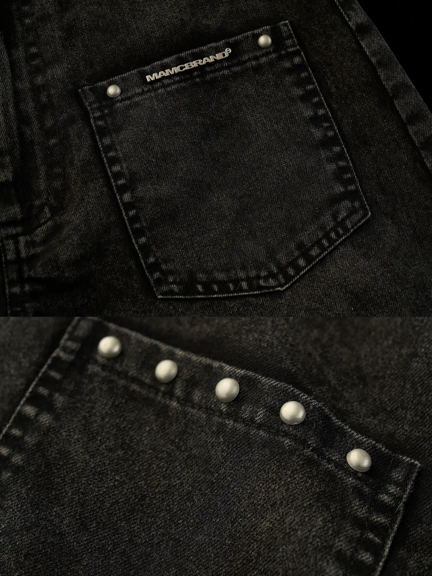 MAMC Black Ripped Wide-Leg Cotton Denim Jeans | Canton Collective
