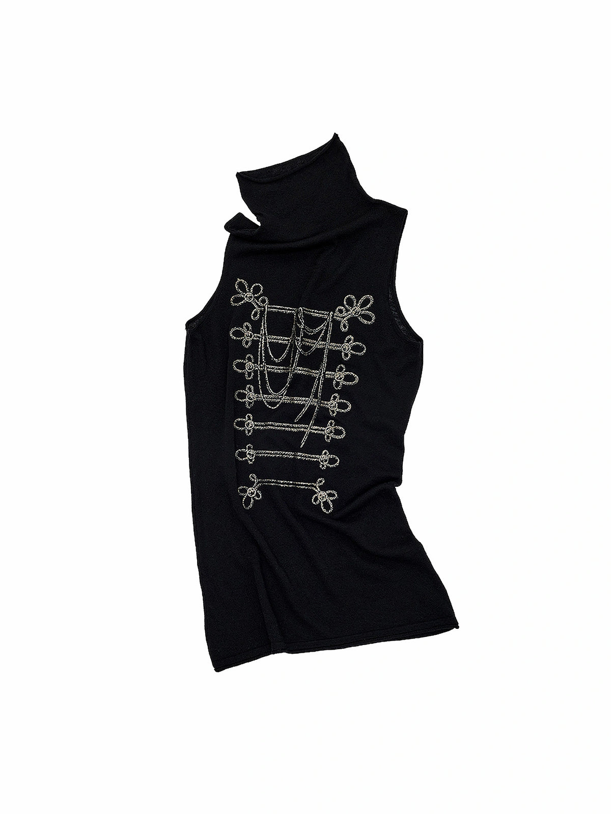 1Jinn Studio Black Sheer Knit Mock Neck Fitted Tank Top | Canton Collective