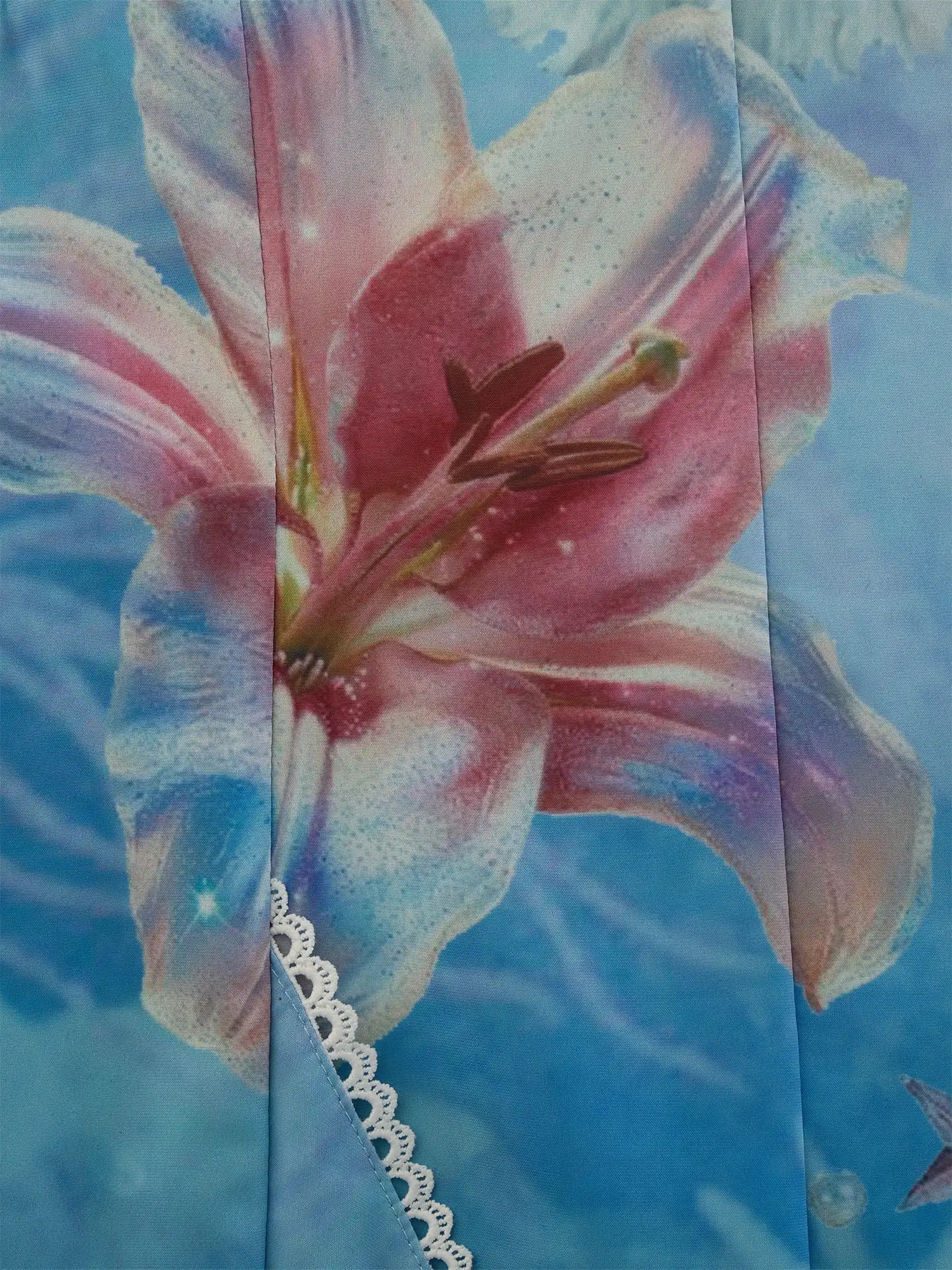 MAMC Blue Ocean Floral Chiffon Midi Slip Dress | Canton Collective
