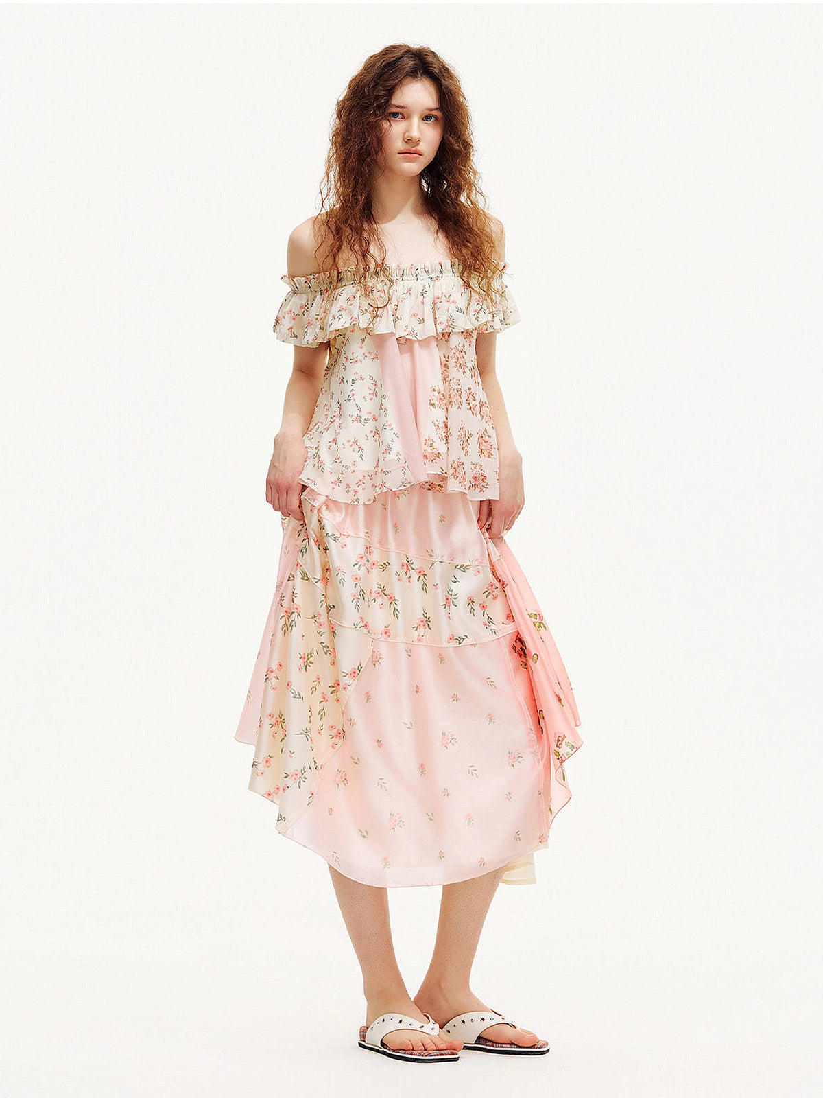 Outtheblue Patchwork Ditsy Floral Midi Skirt | Canton Collective