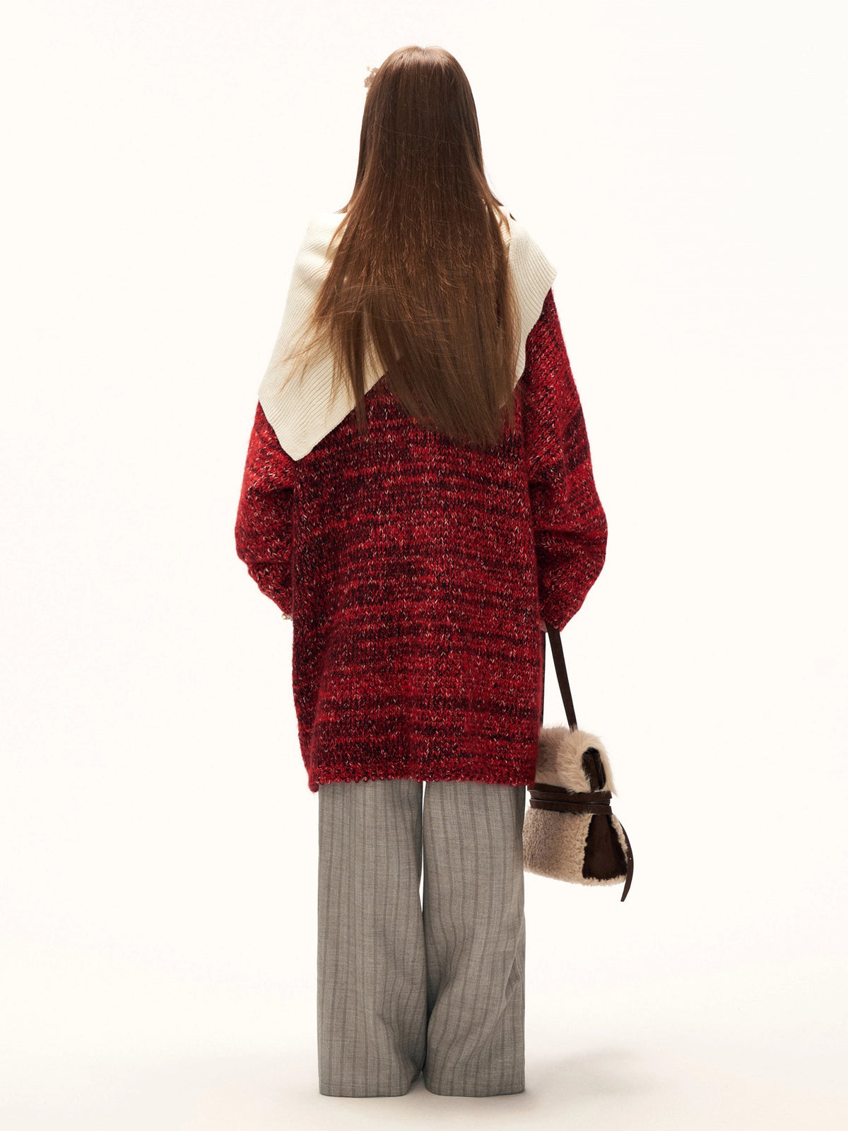 MAMC Bow-Embellished Marled Knit Longline Cardigan | Canton Collective