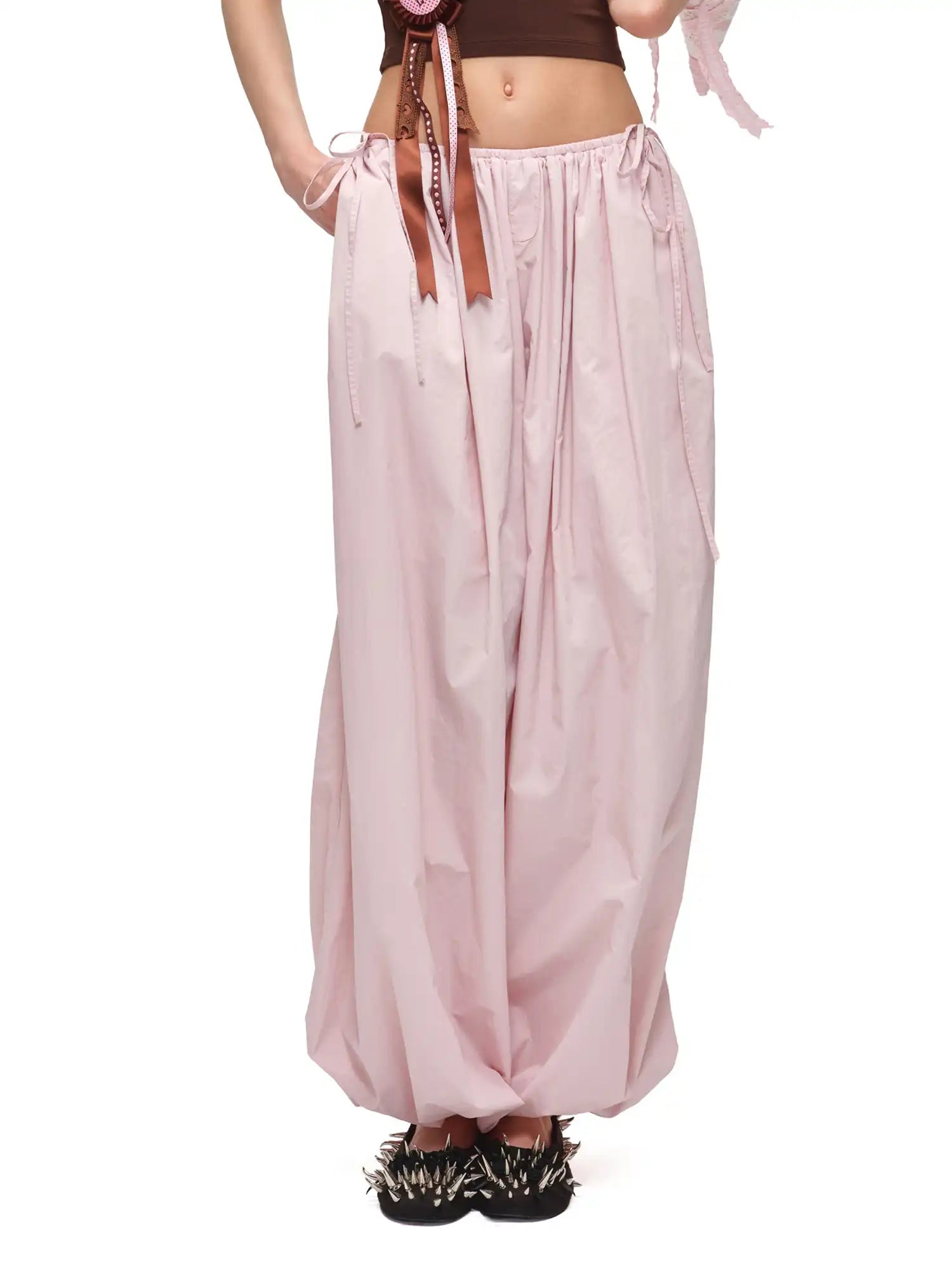 1Jinn Studio Bow Tie Pleated Tapered Nylon Track Pants | Canton Collective
