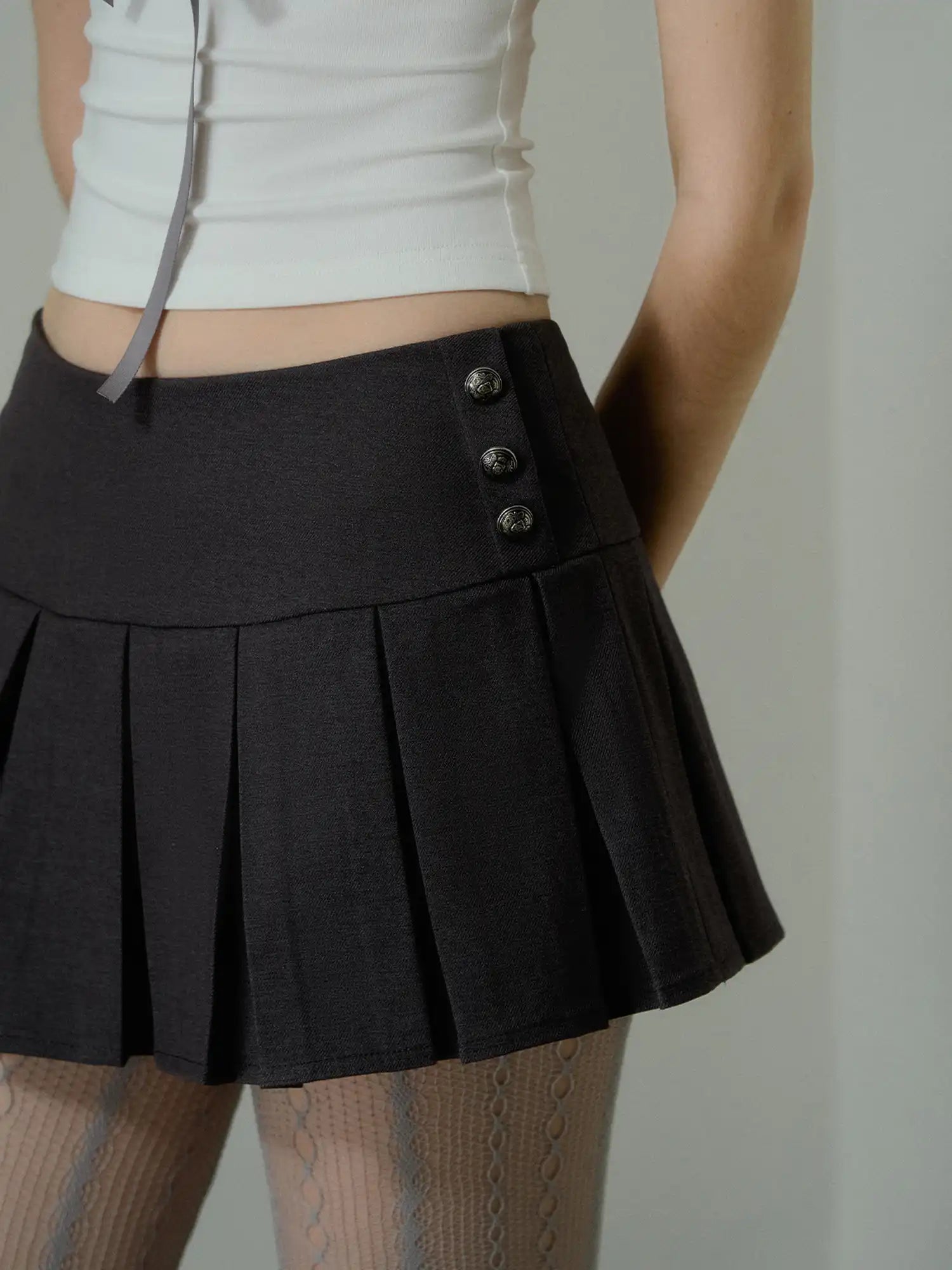 Deleteex Box-Pleated Wool-Blend Mini Skirt | Canton Collective