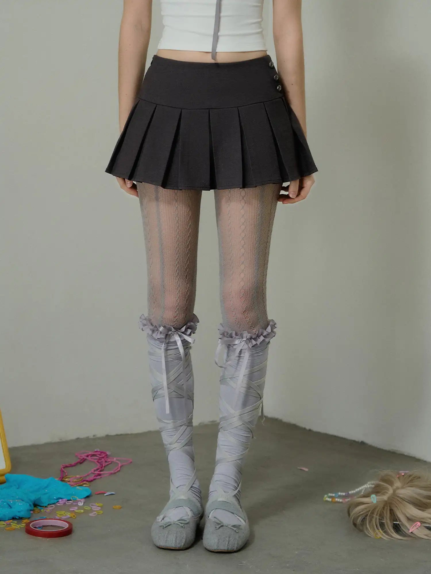 Deleteex Box-Pleated Wool-Blend Mini Skirt | Canton Collective