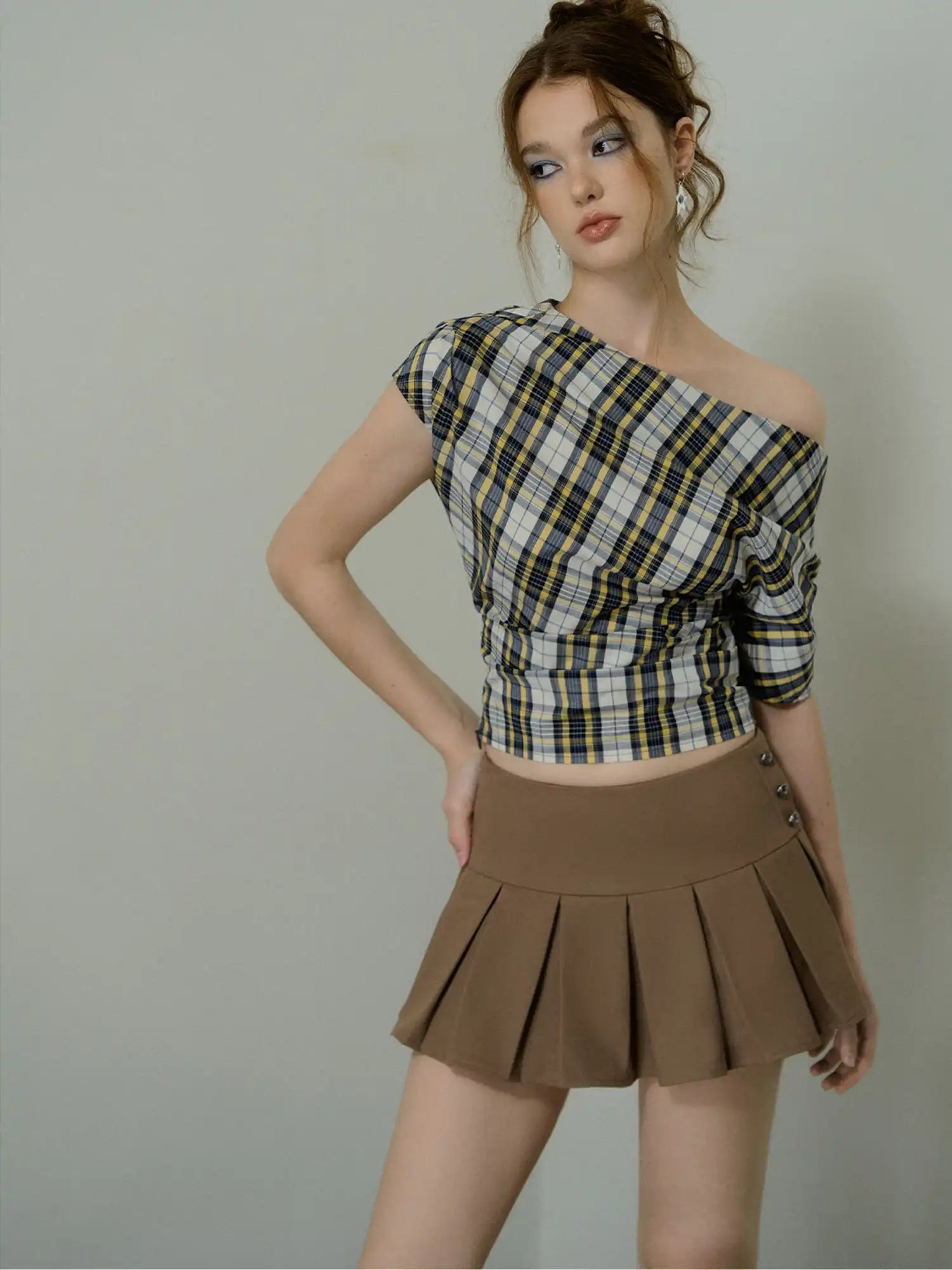 Deleteex Box-Pleated Wool-Blend Mini Skirt | Canton Collective
