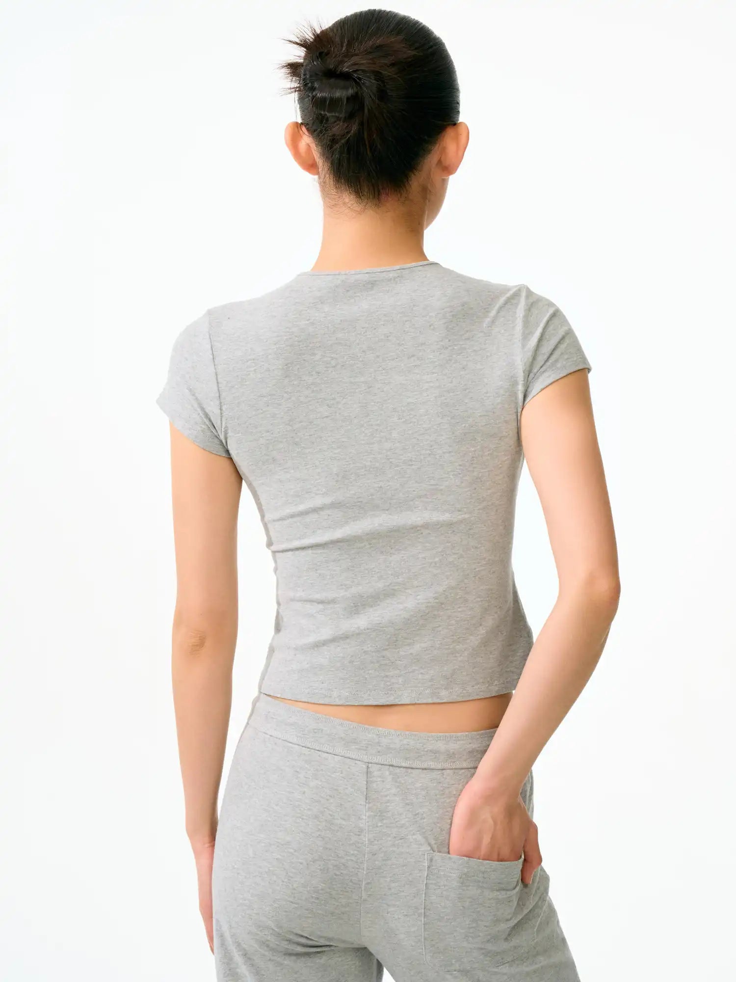 FirstFloor Brushed Cotton Cropped Hourglass Tee | Canton Collective