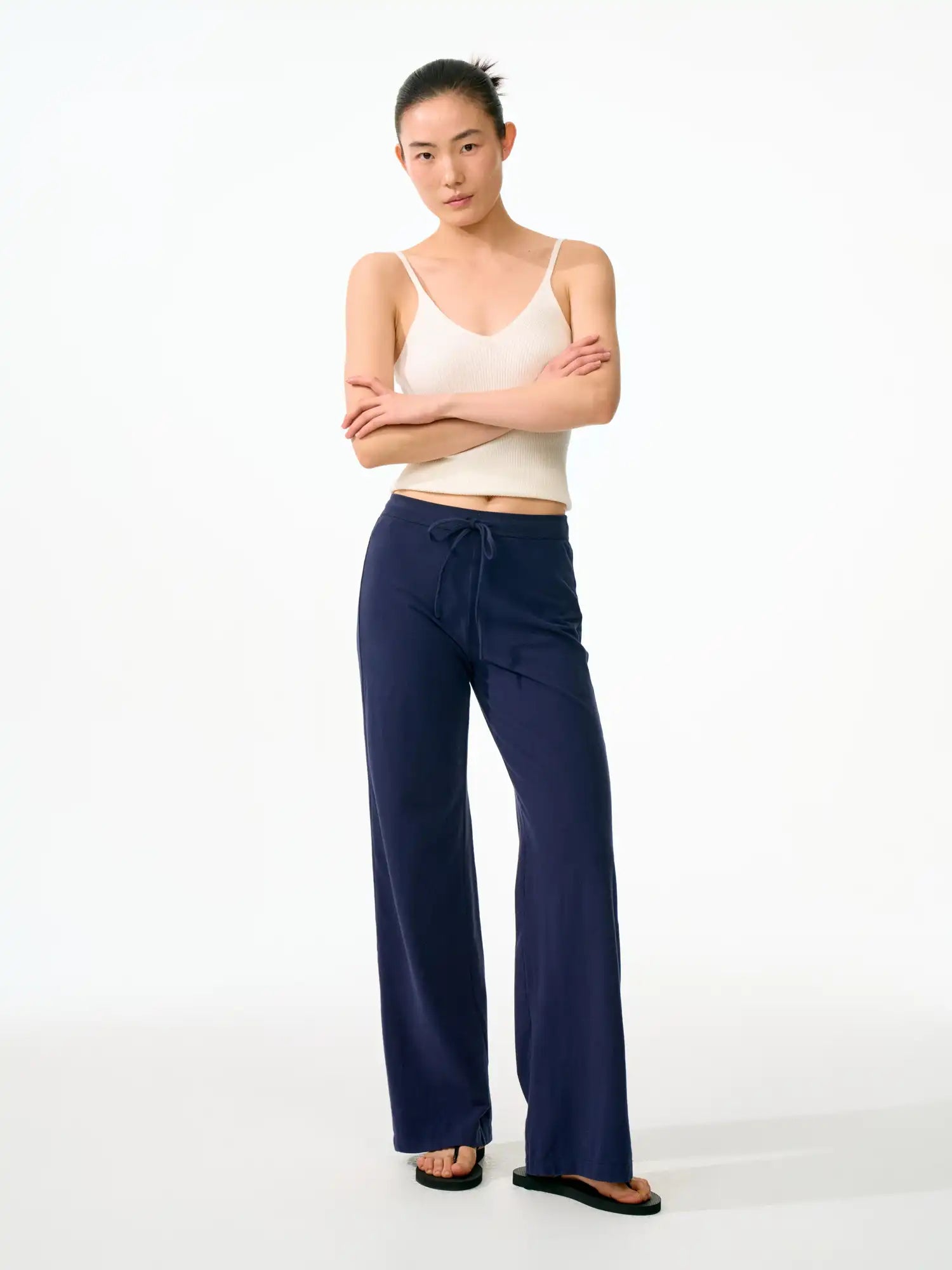 FirstFloor Brushed Cotton Slouchy Straight-Leg Fit Trousers | Canton Collective