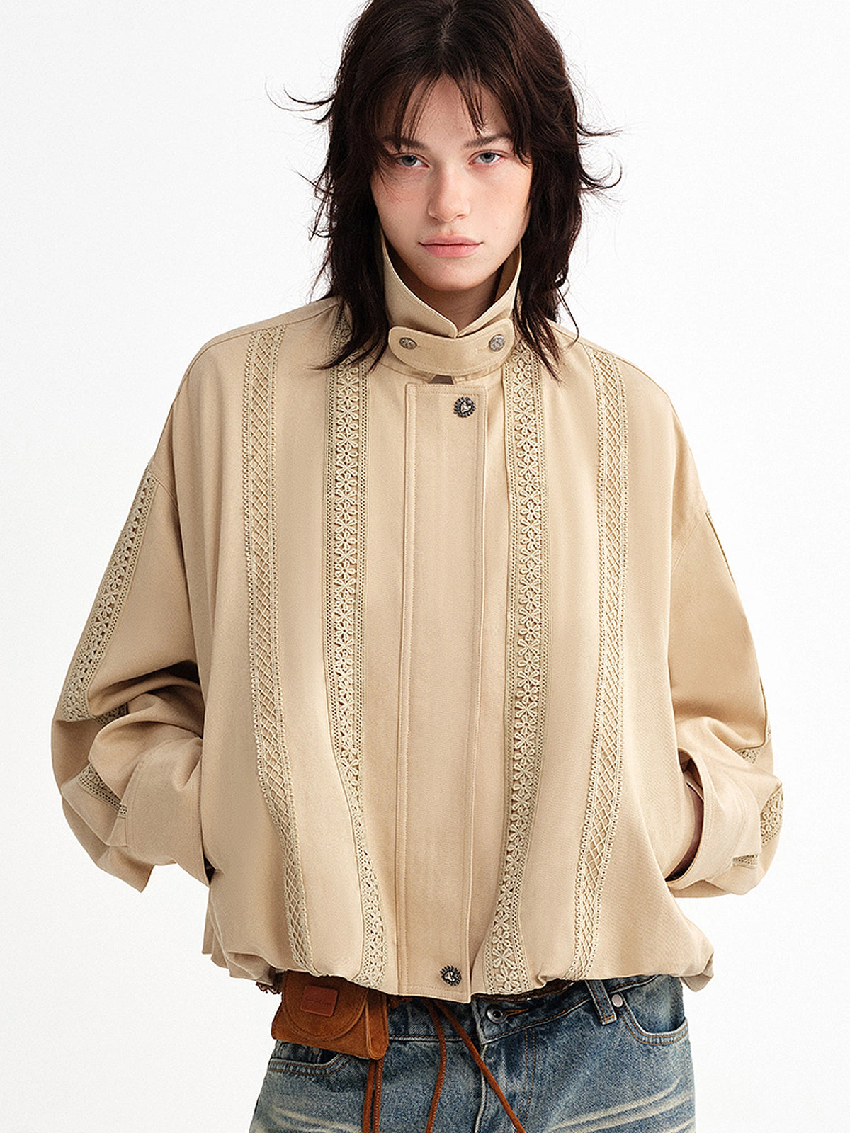 Outtheblue Bubble Hem Boxy Cropped Jacket | Canton Collective