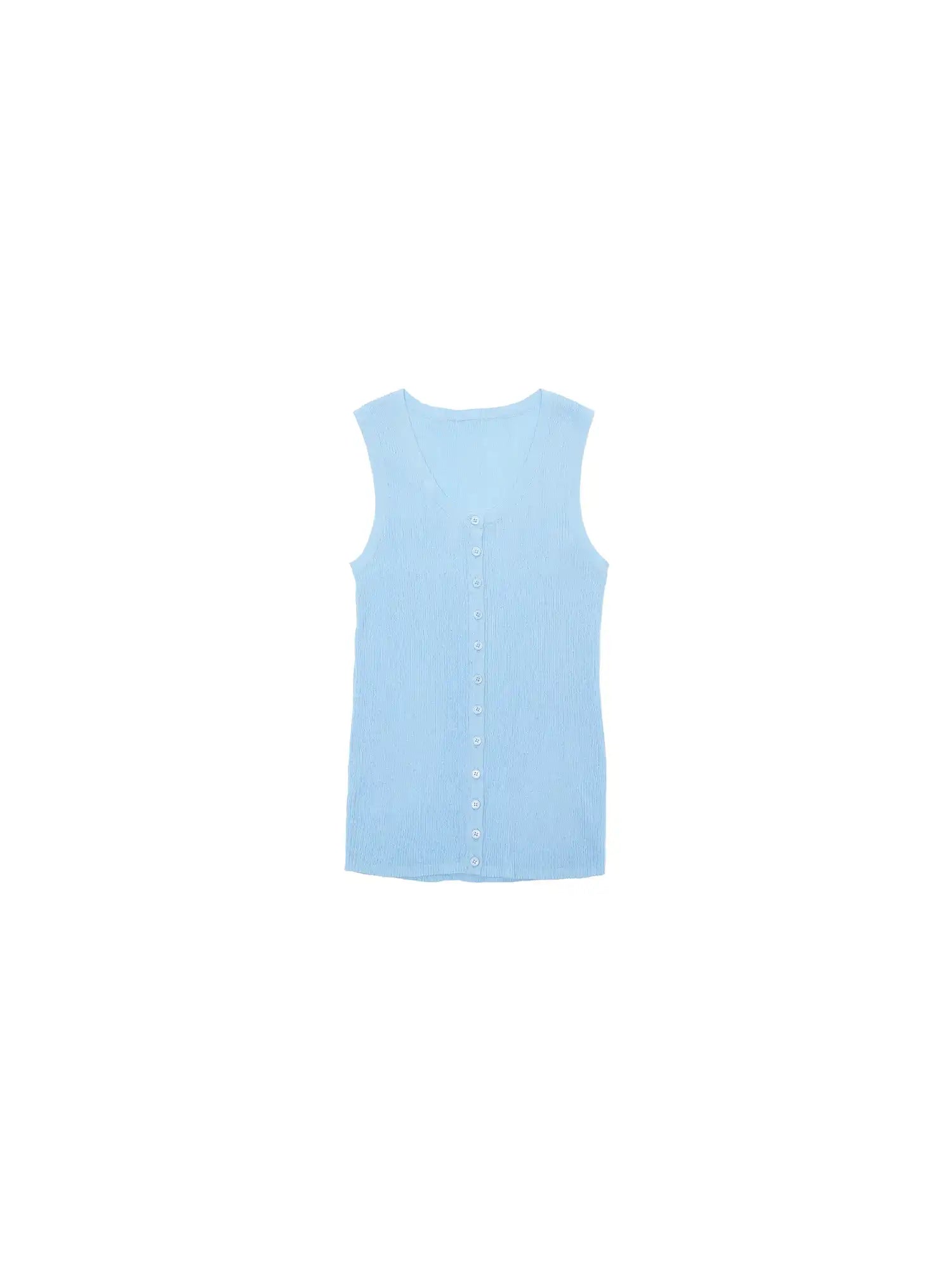 CantonCollective Design Button Front Ribbed Knit Tank Top | Canton Collective