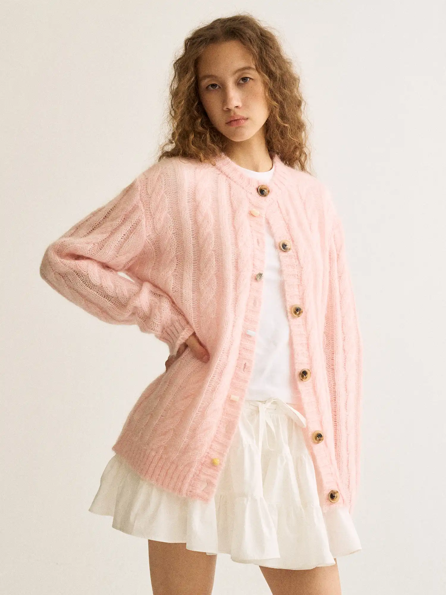 FirstFloor Cable Knit Mohair Cardigan | Canton Collective