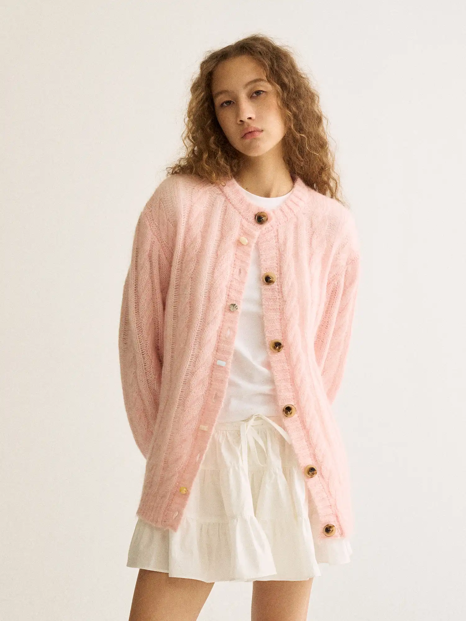 FirstFloor Cable Knit Mohair Cardigan | Canton Collective