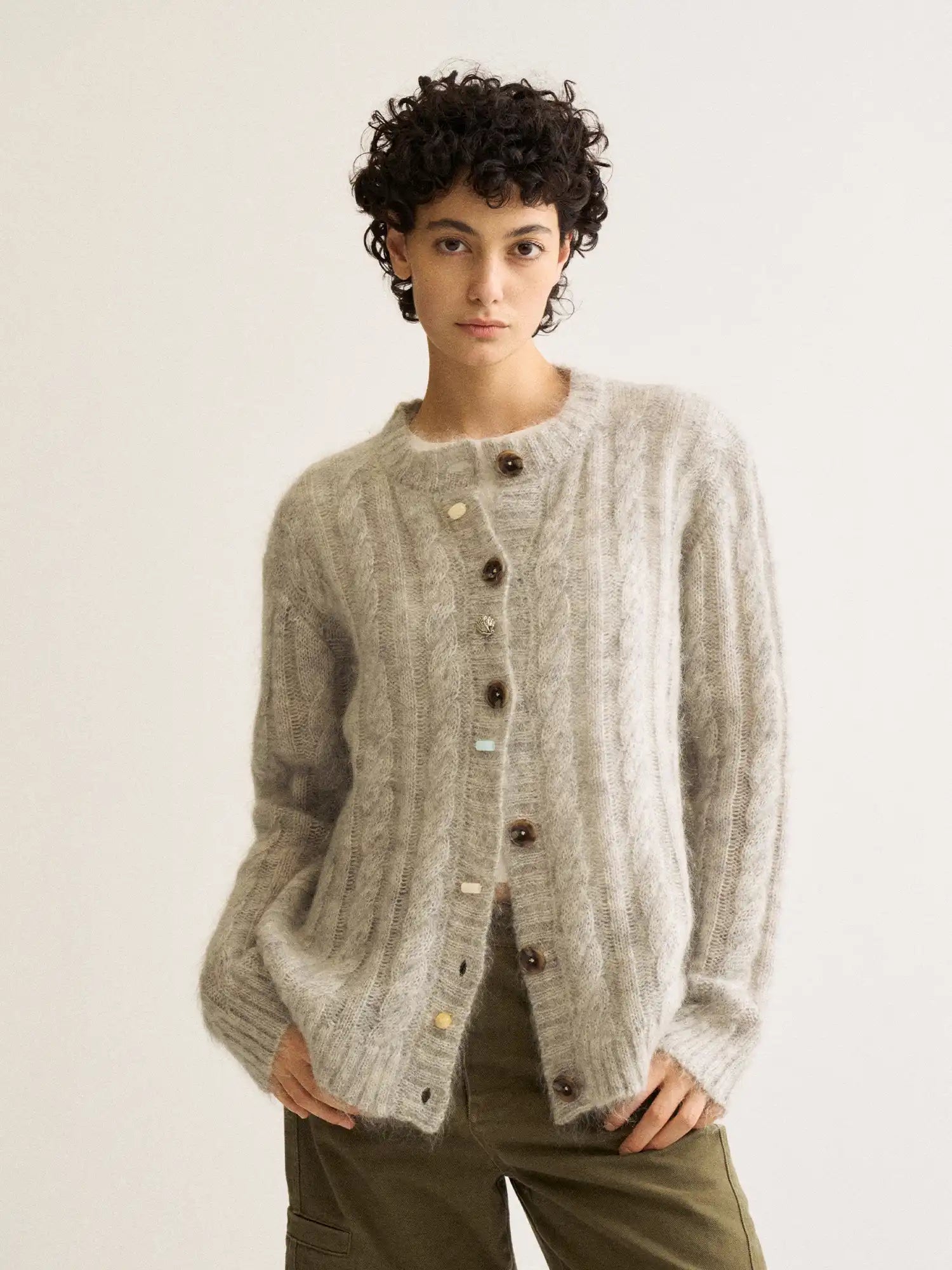 FirstFloor Cable Knit Mohair Cardigan | Canton Collective