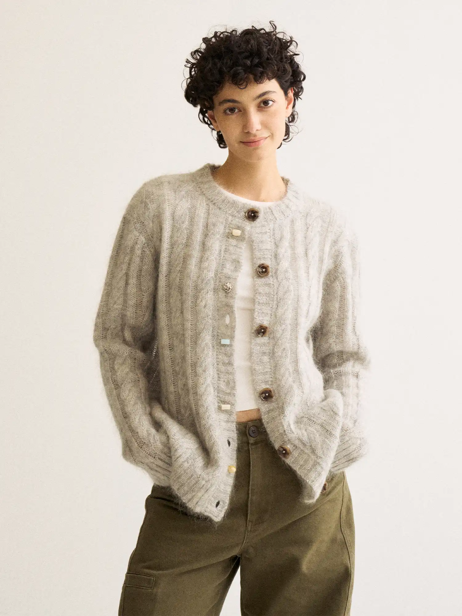 FirstFloor Cable Knit Mohair Cardigan | Canton Collective