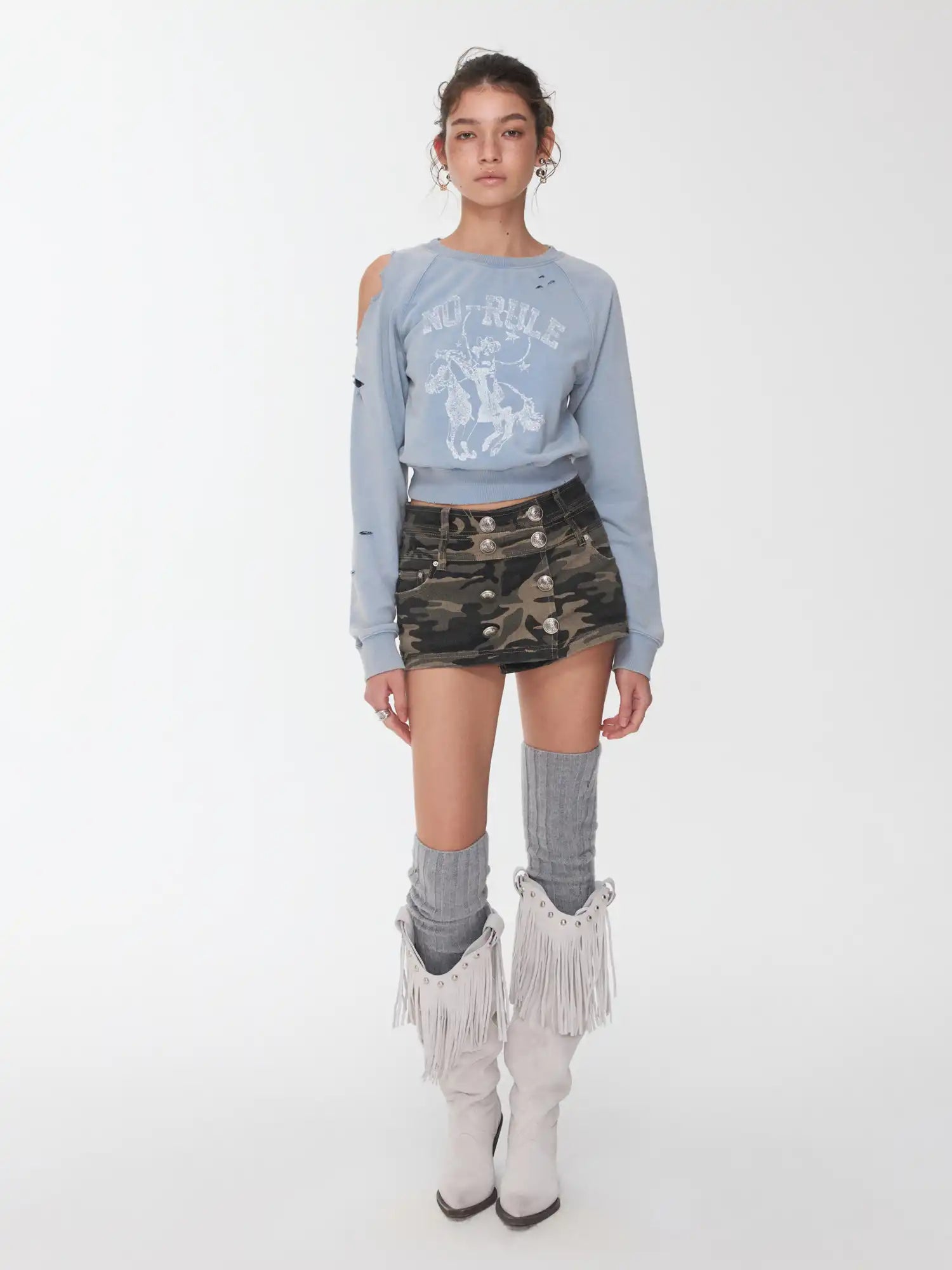 1Jinn Studio Camouflage Canvas Skort | Canton Collective