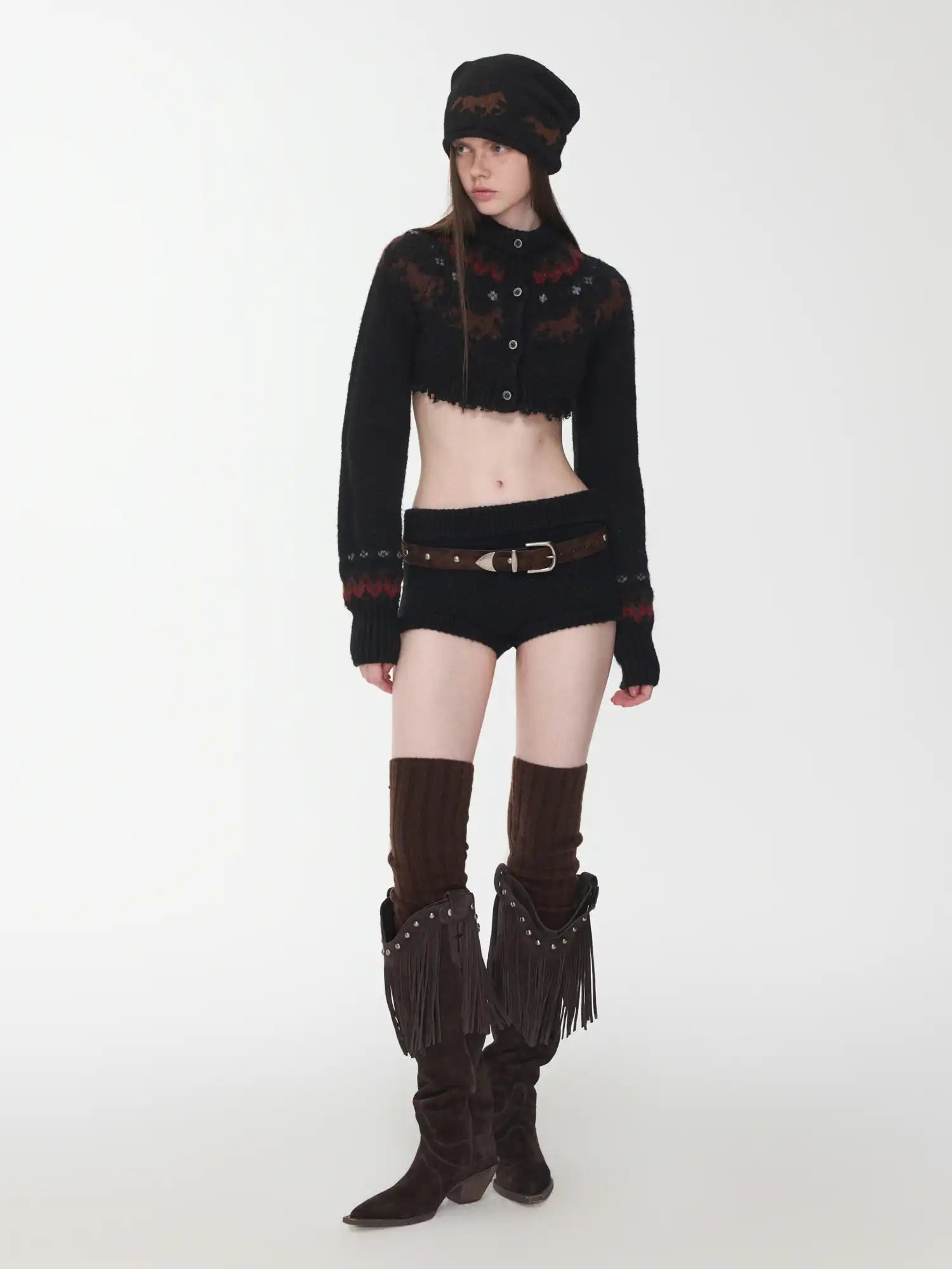 1Jinn Studio Camouflage Studded Horsehair Belt | Canton Collective