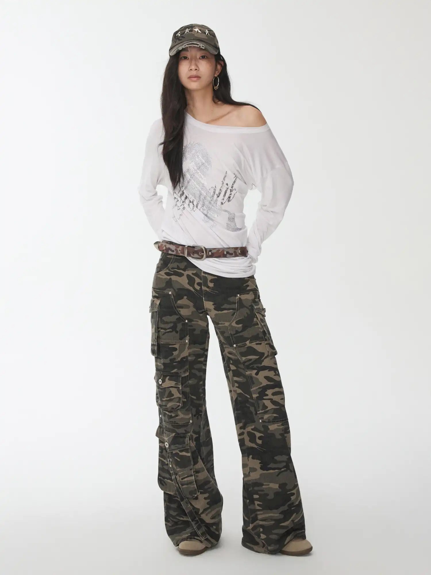 1Jinn Studio Camouflage Studded Horsehair Belt | Canton Collective