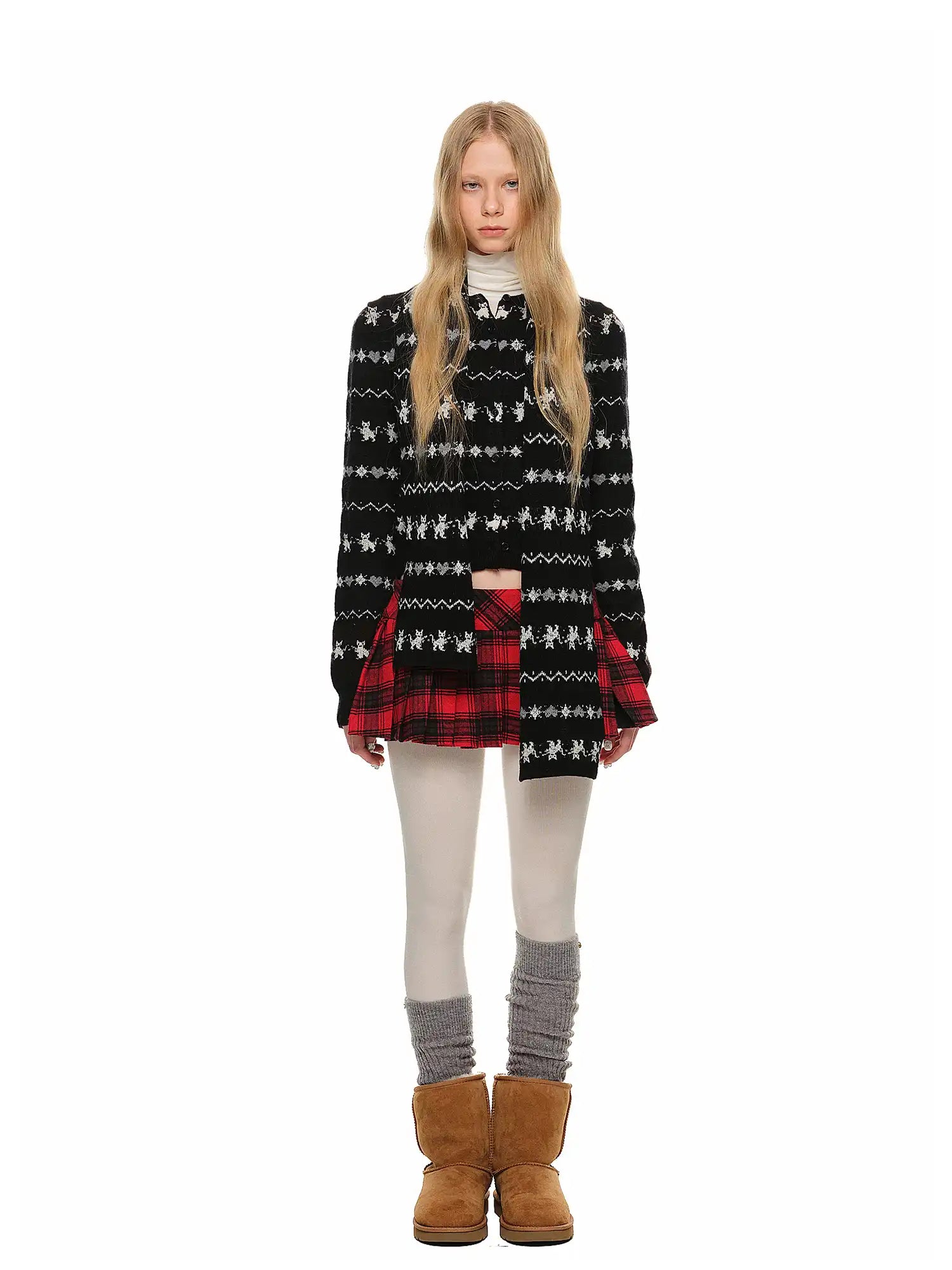 1Jinn Studio Cat-Patterned Fair Isle Knit Cardigan | Canton Collective