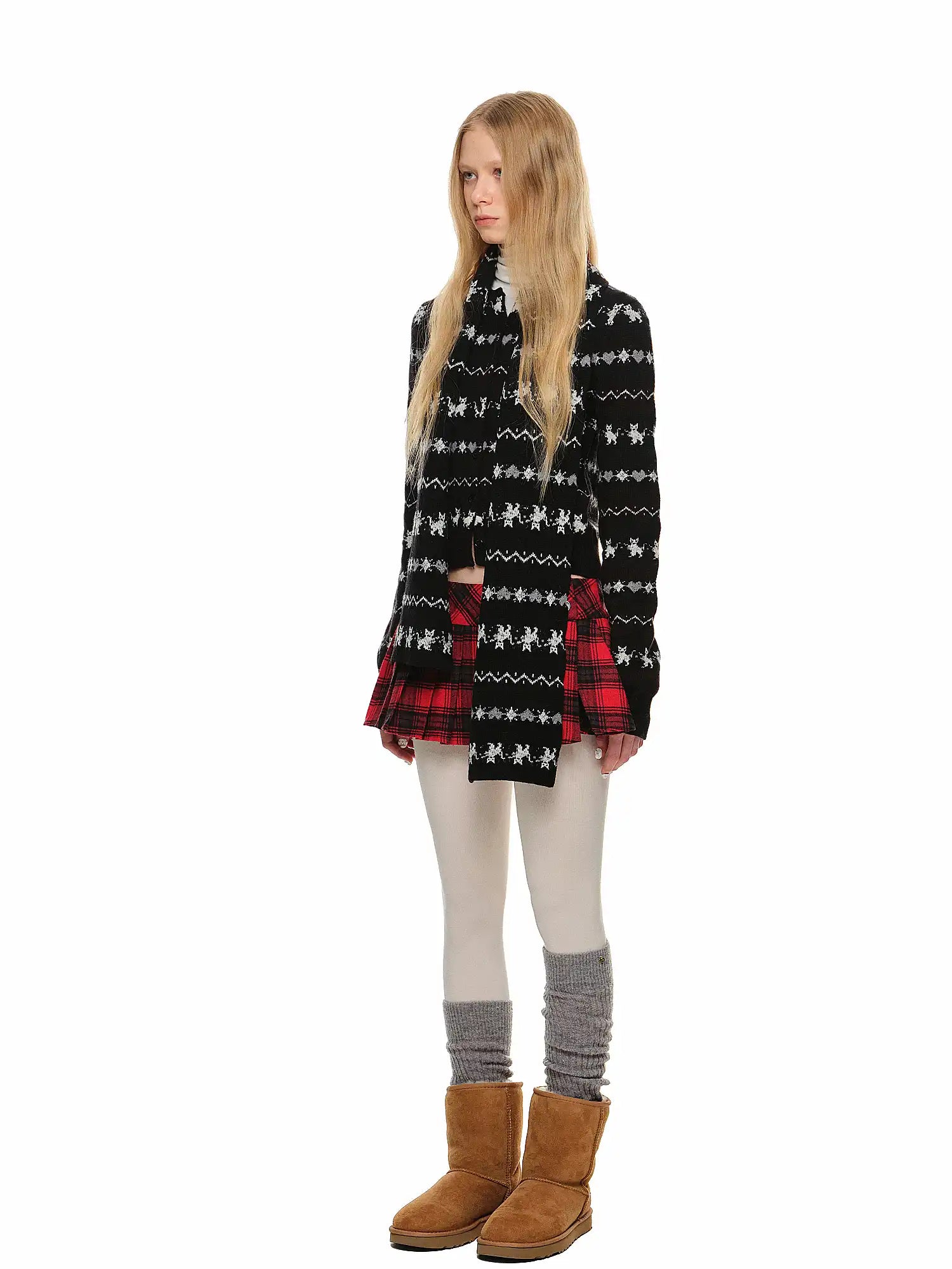 1Jinn Studio Cat-Patterned Fair Isle Knit Cardigan | Canton Collective