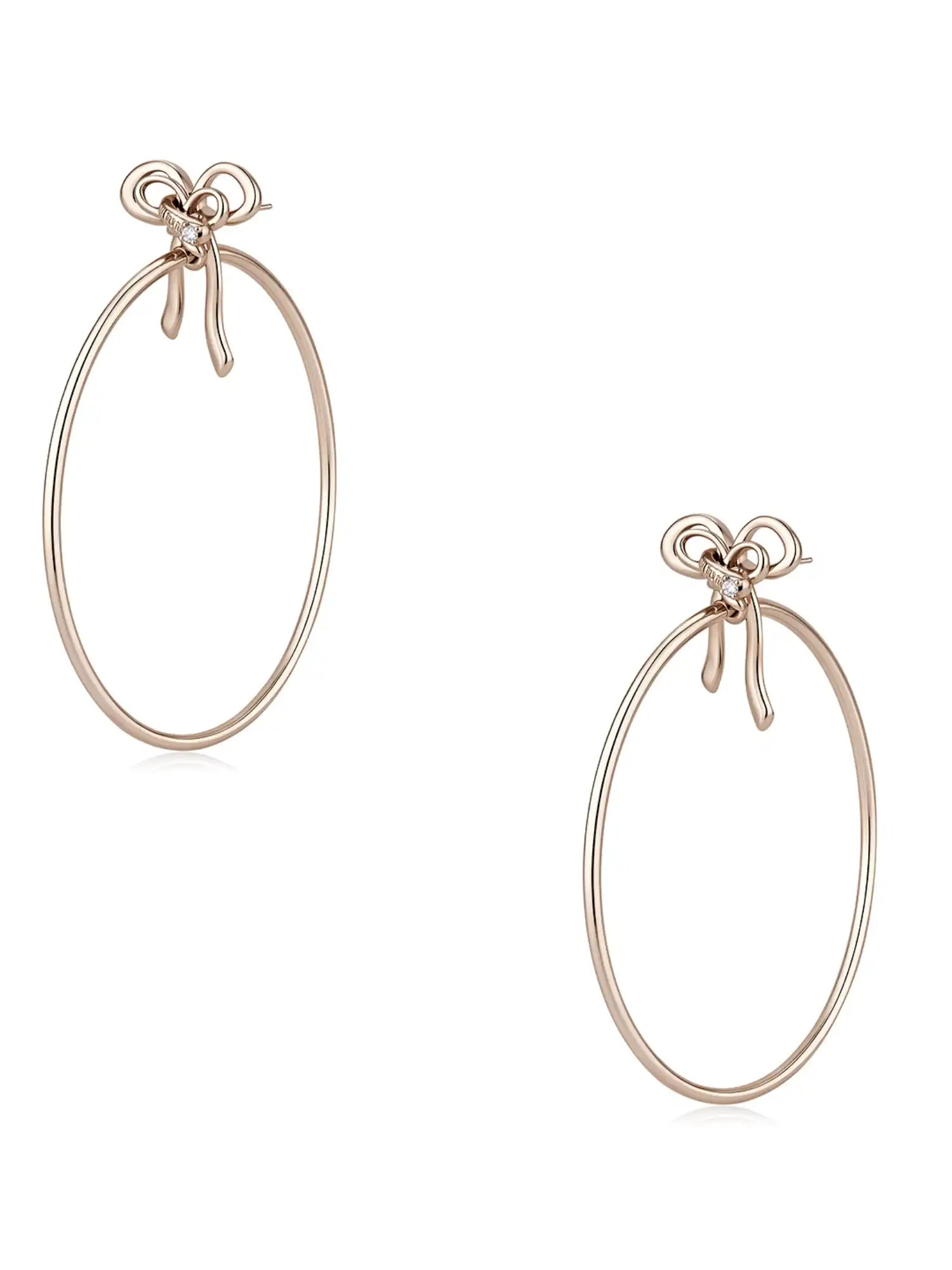 1Jinn M2M Champagne Gold Zircon Bow Hoop Earrings | Canton Collective
