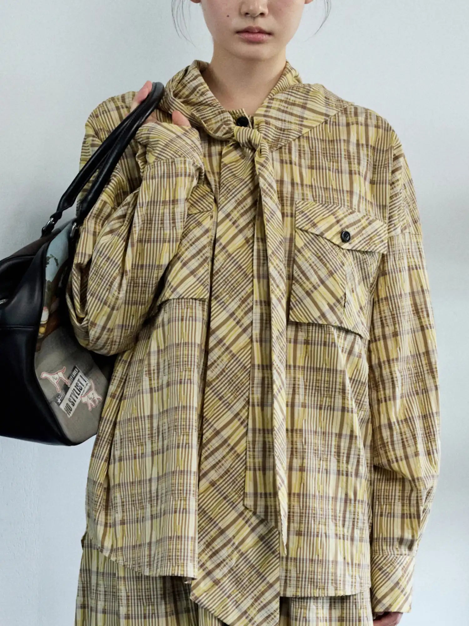 1Jinn Studio Check Pattern Hooded Shirt | Canton Collective