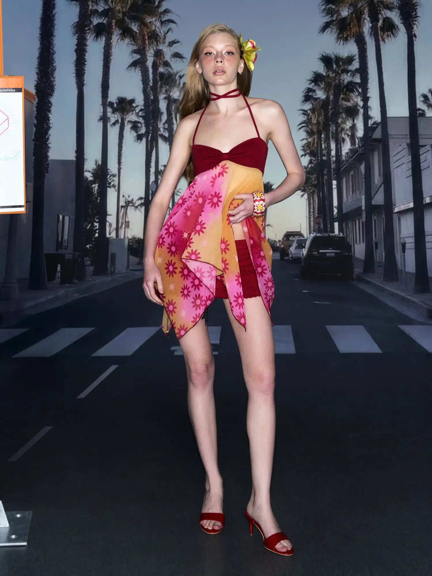 Deleteex Chiffon Floral Babydoll Halter Top | Canton Collective