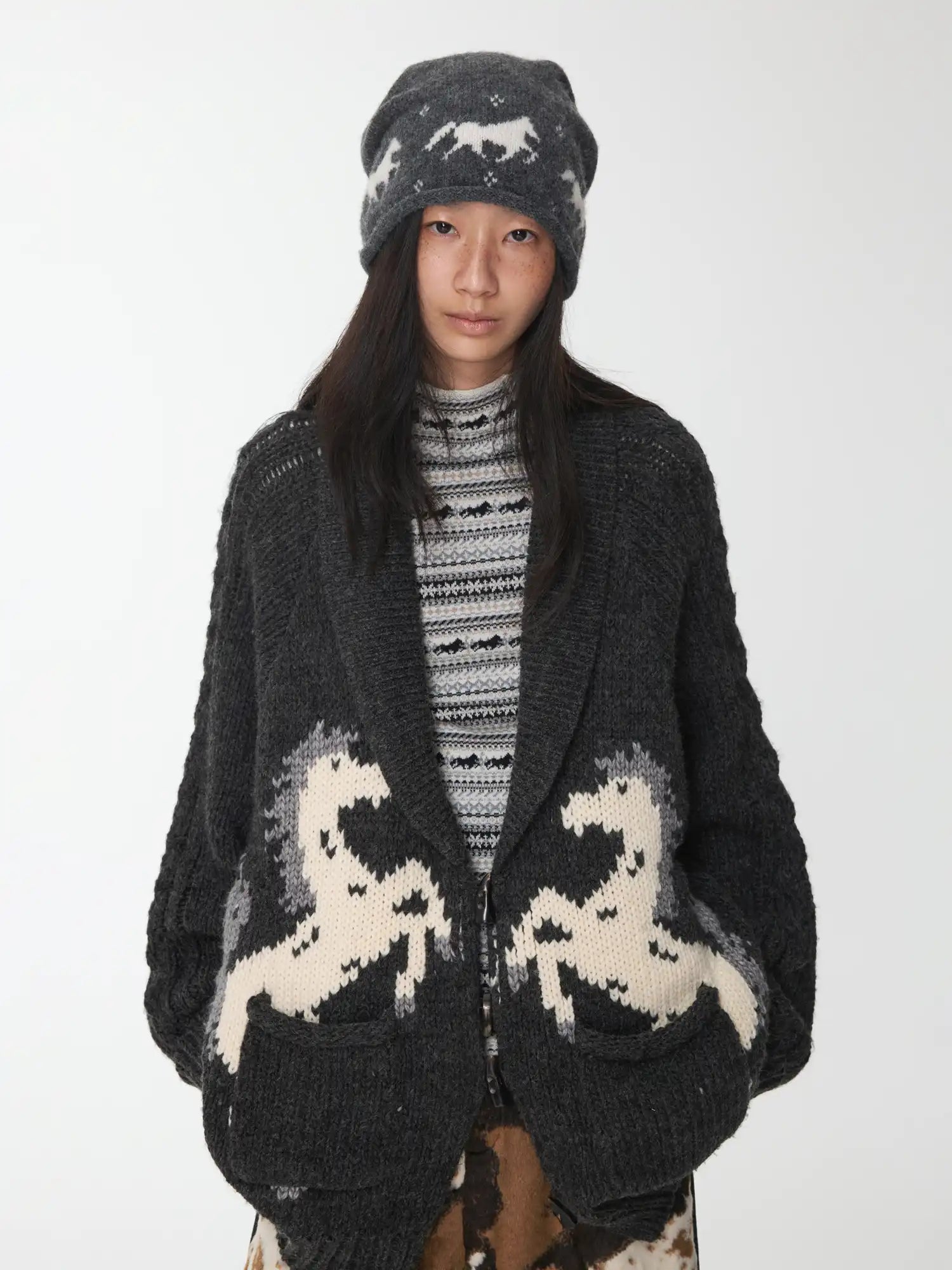 1Jinn Studio Chunky Knit Pony Cardigan | Canton Collective