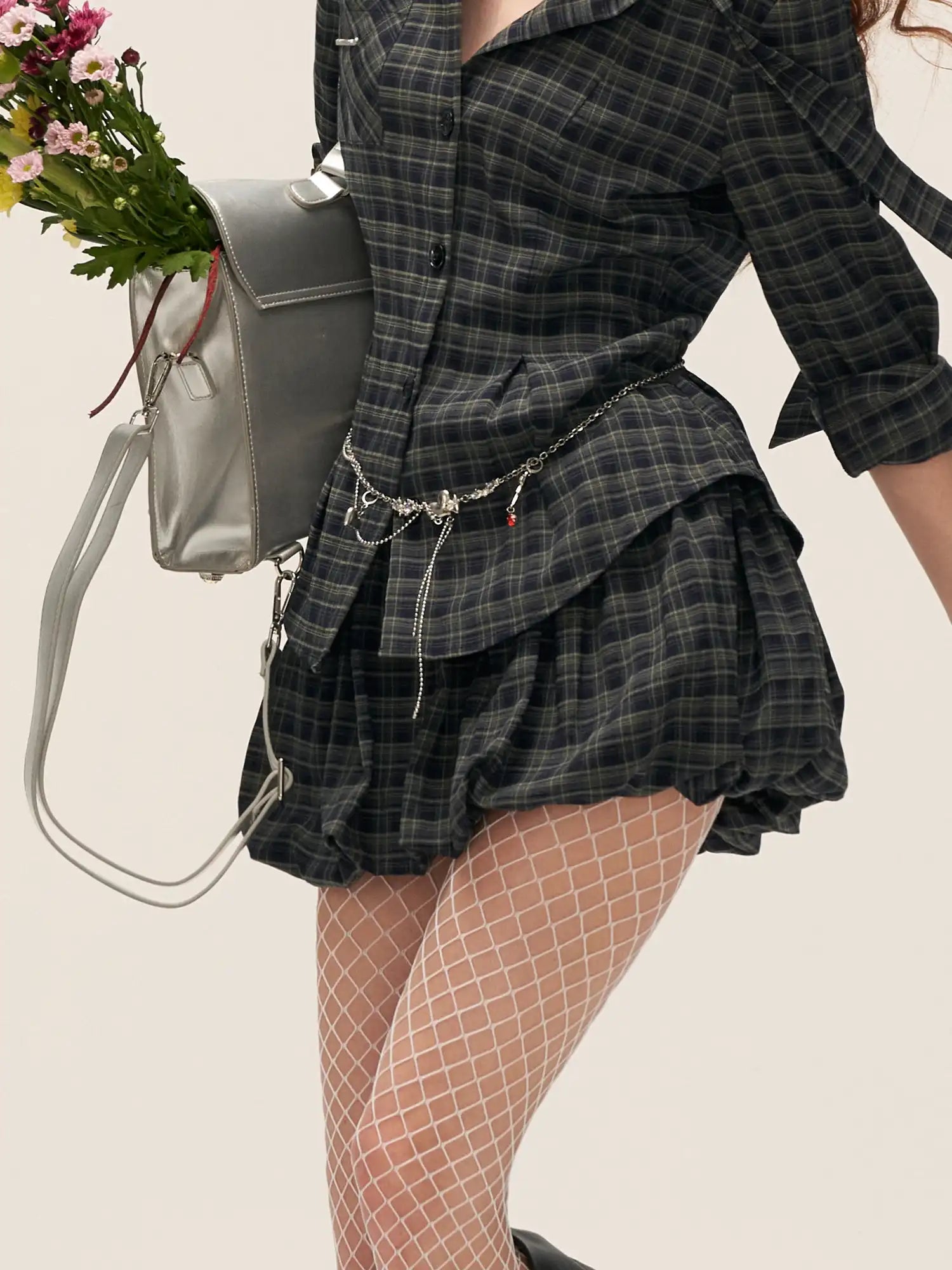 MAMC Classic Plaid Mini Bubble Hem Skirt | Canton Collective