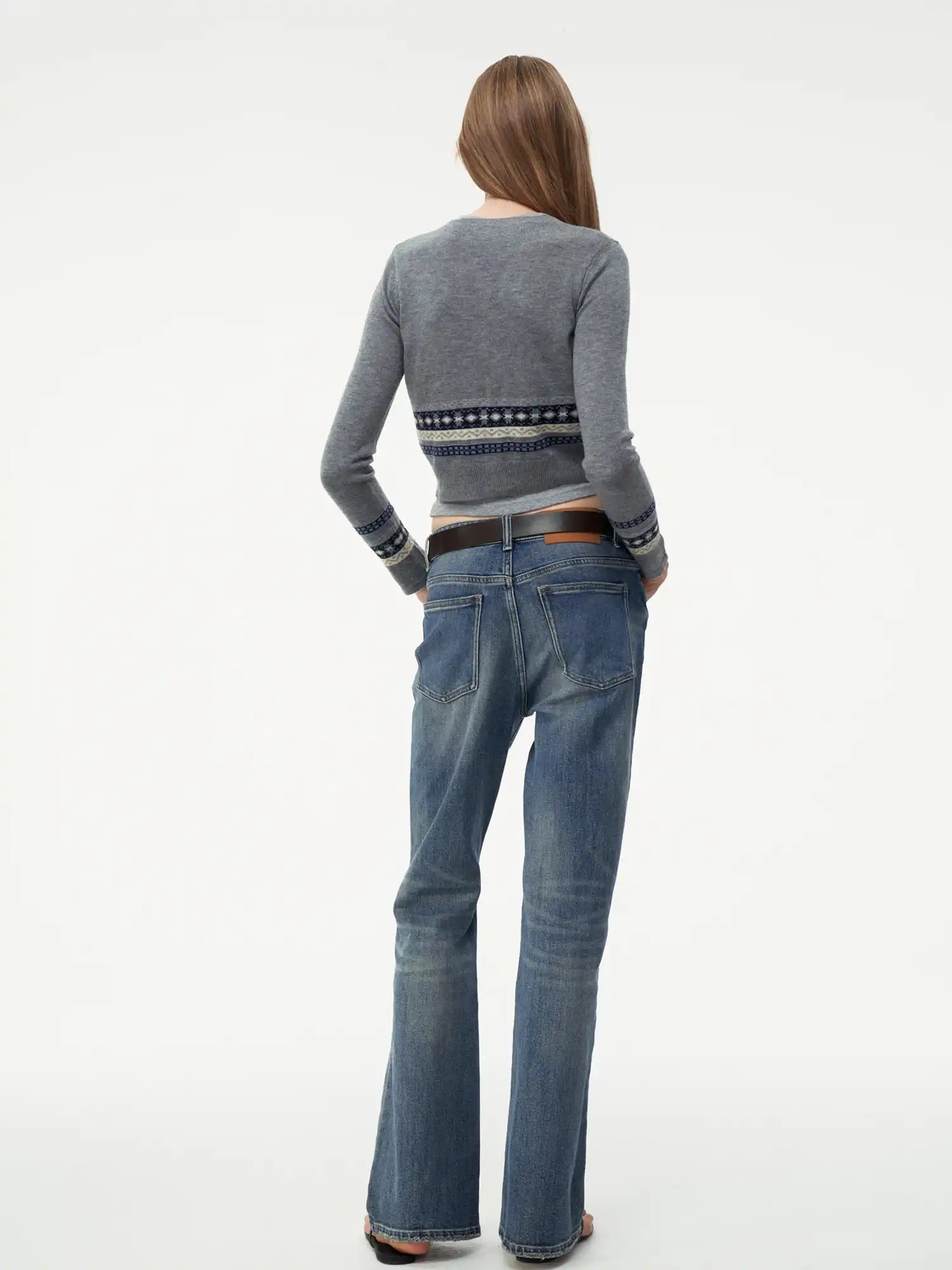 FIRST FLOOR Colorblock Fair Isle Knit Cardigan | Canton Collective