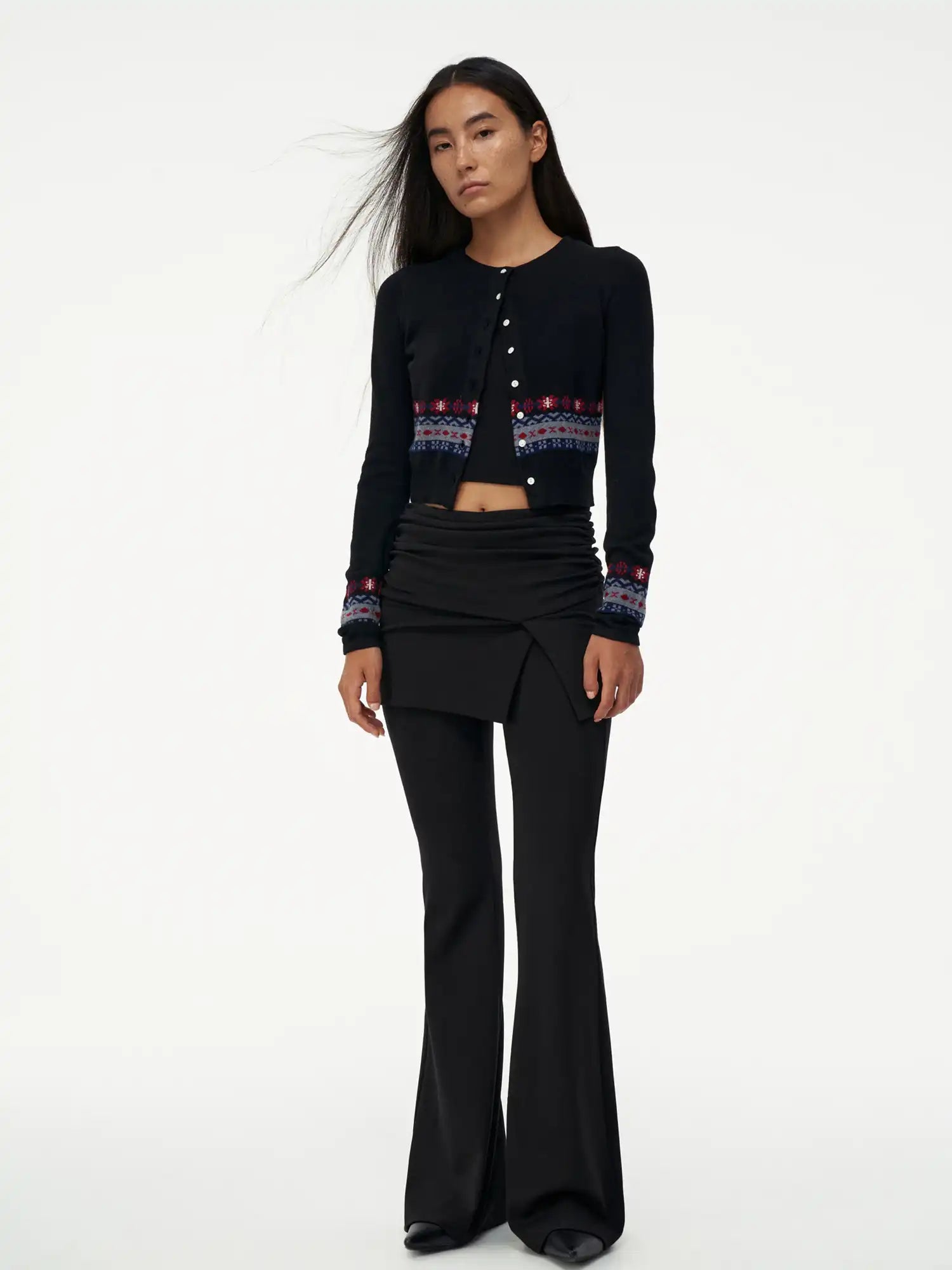 FIRST FLOOR Colorblock Fair Isle Knit Cardigan | Canton Collective