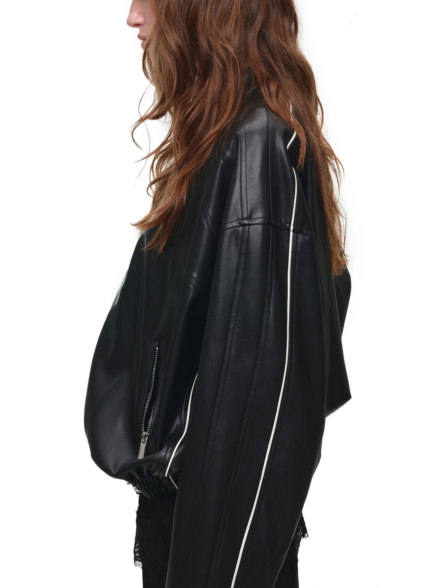 1Jinn Studio Contrast Y2K PU Leather Jacket | Canton Collective