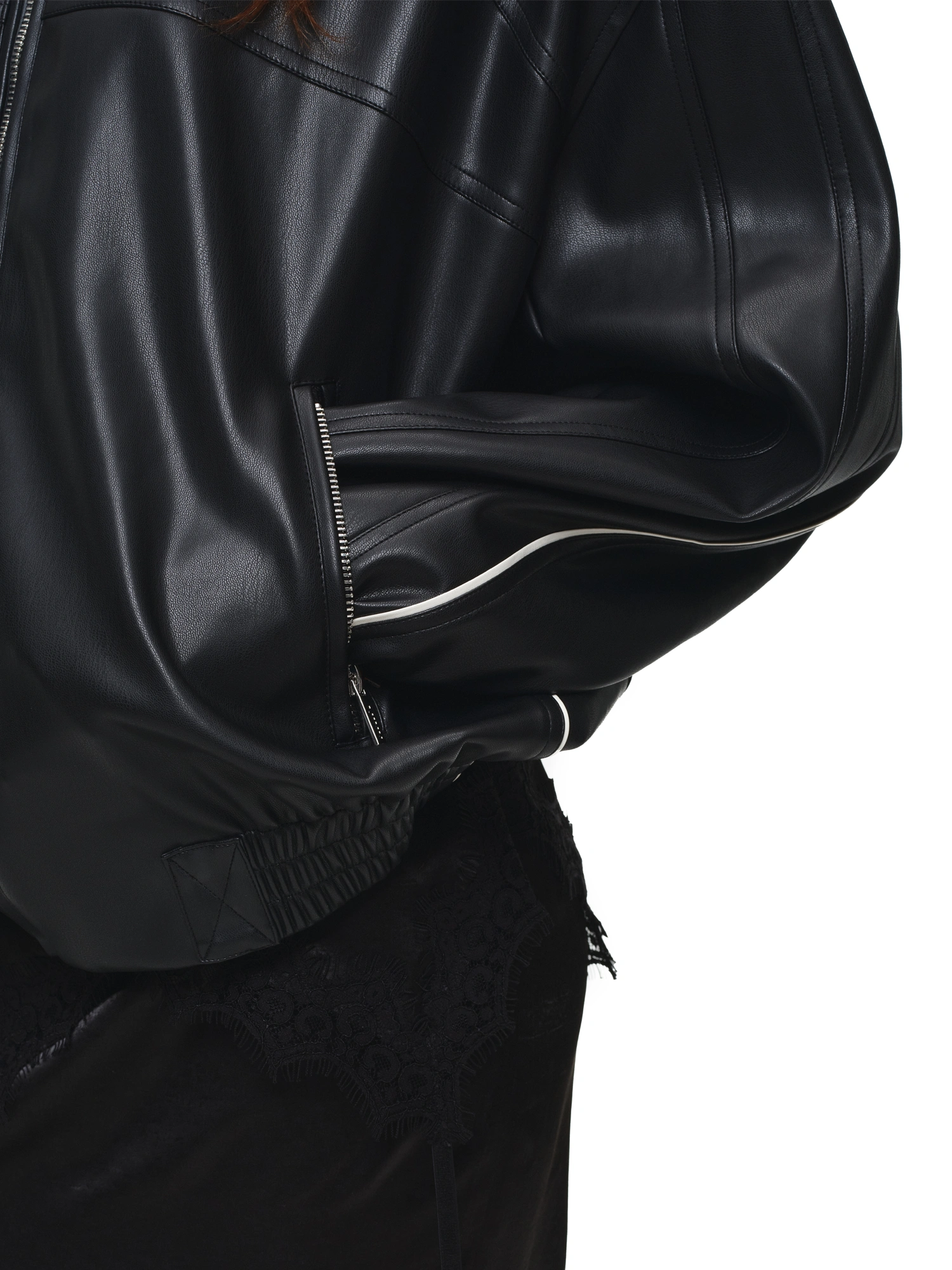 1Jinn Studio Contrast Y2K PU Leather Jacket | Canton Collective