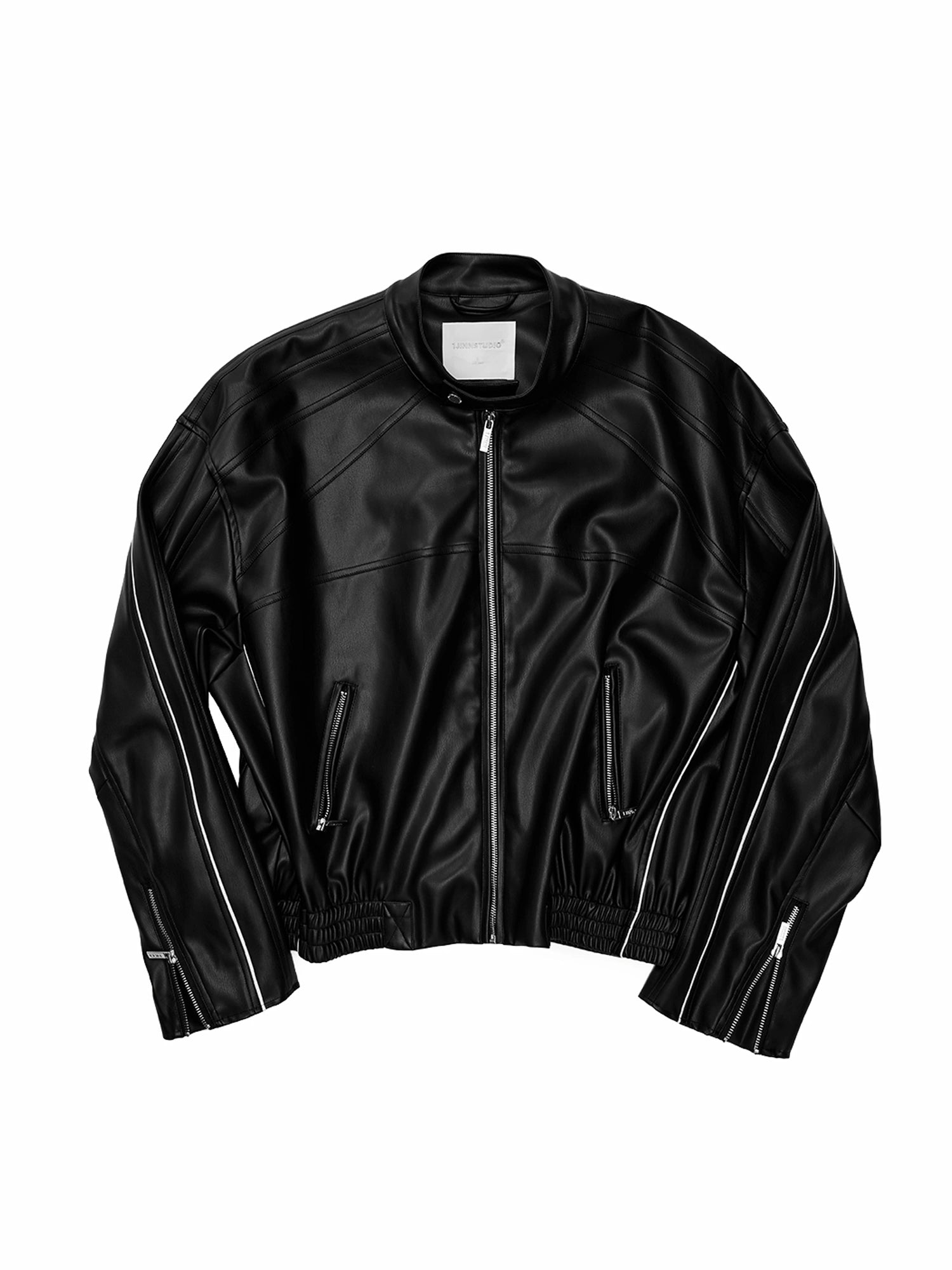 1Jinn Studio Contrast Y2K PU Leather Jacket | Canton Collective