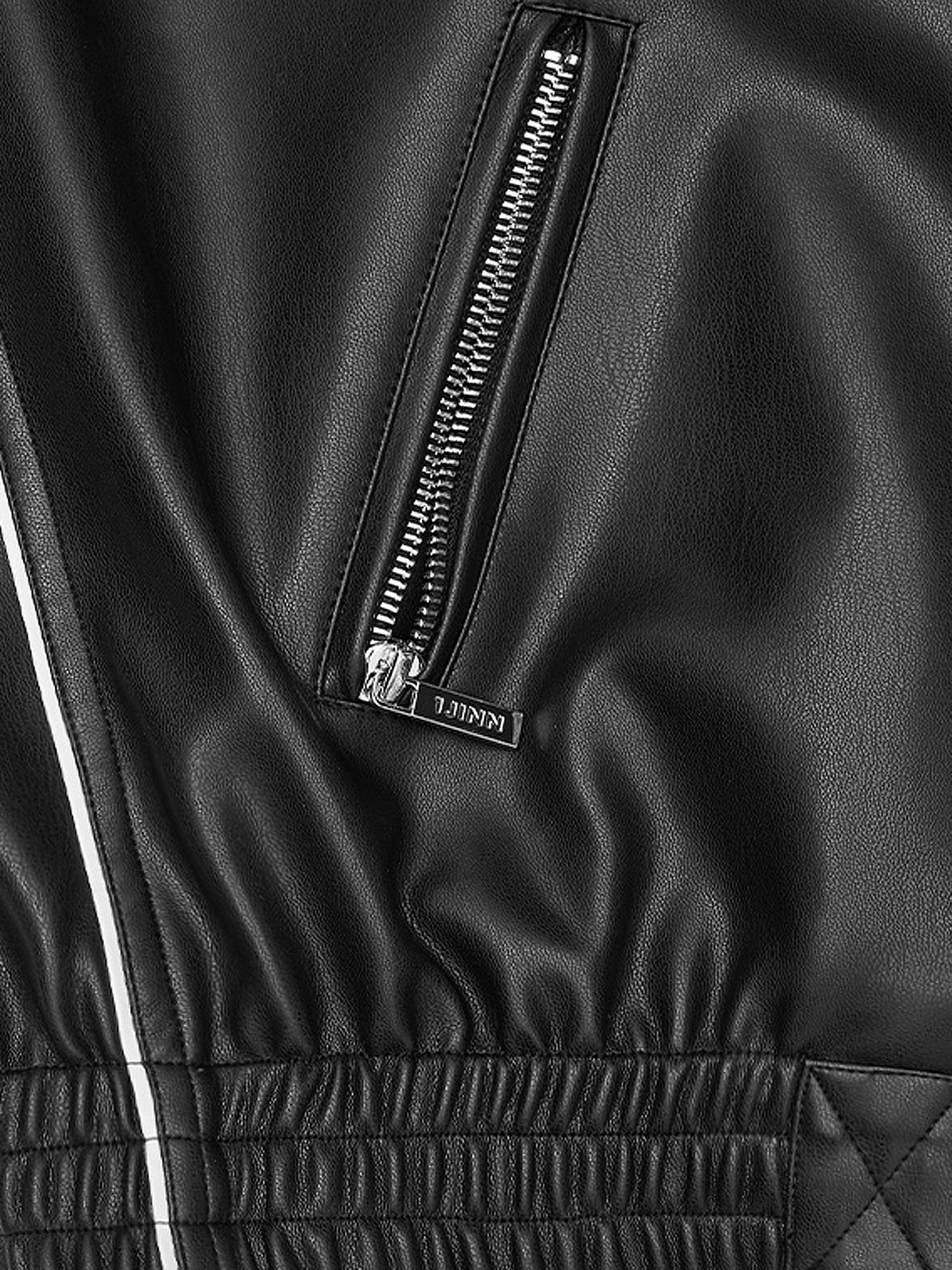 1Jinn Studio Contrast Y2K PU Leather Jacket | Canton Collective