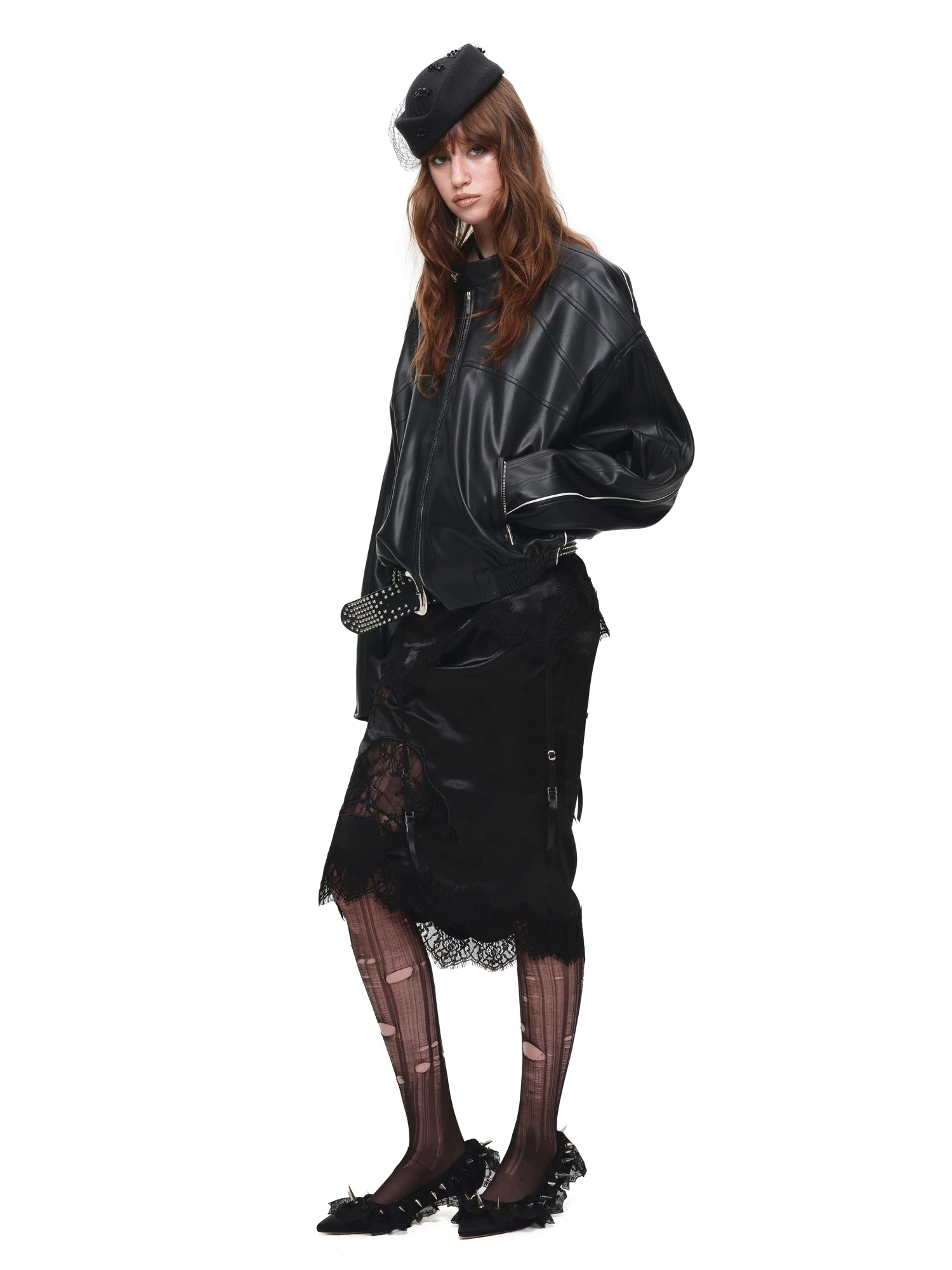 1Jinn Studio Contrast Y2K PU Leather Jacket | Canton Collective