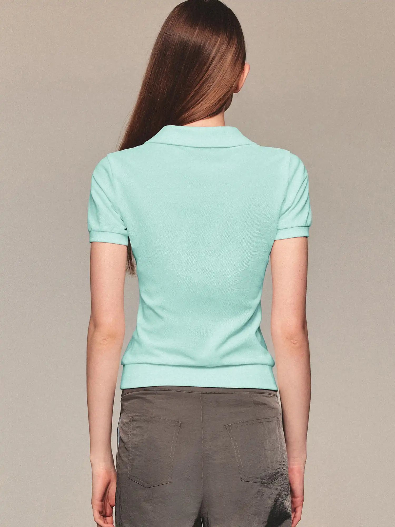 Ayo Contrast Embroidered Polo Shirt Crop Top | Canton Collective
