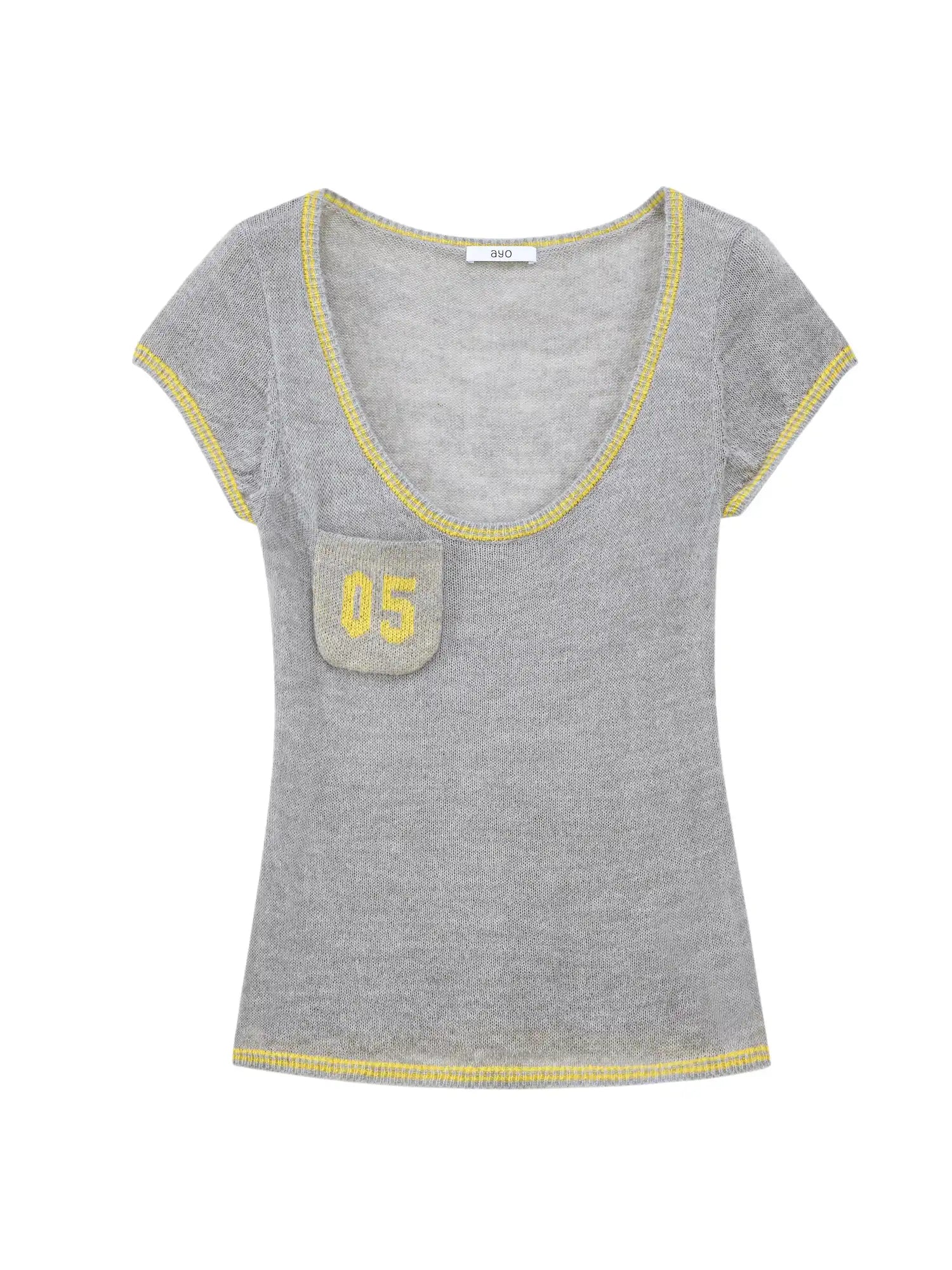 Ayo Contrast Off Shoulder Cropped Knit Top | Canton Collective