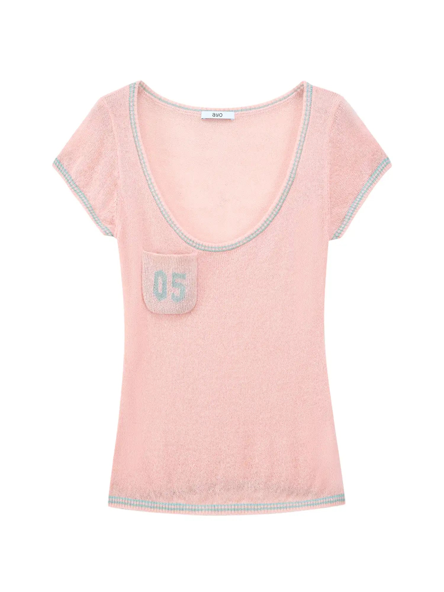 Ayo Contrast Off Shoulder Cropped Knit Top | Canton Collective