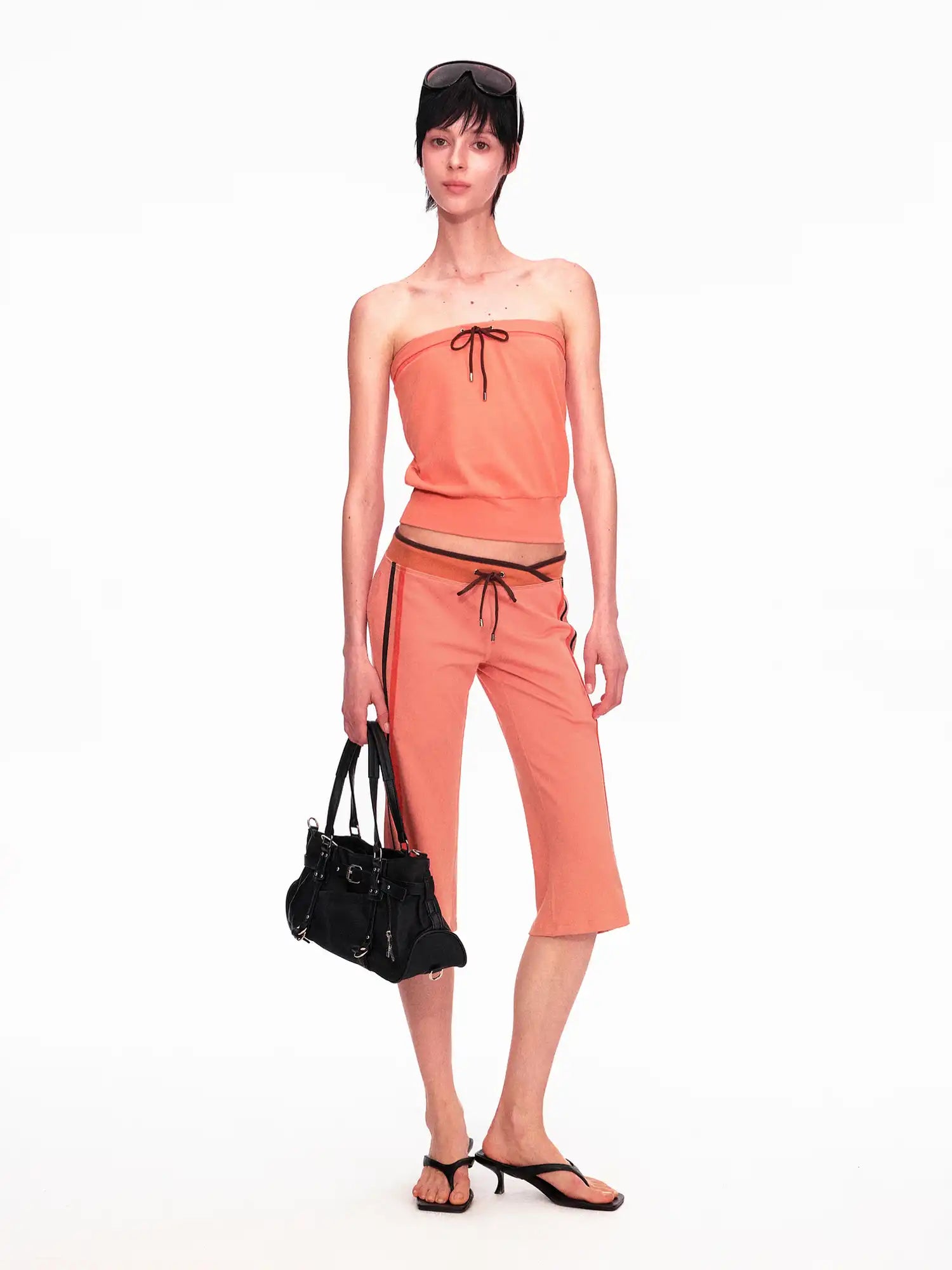 Ayo Contrast Stripe Flare Capri Pants | Canton Collective