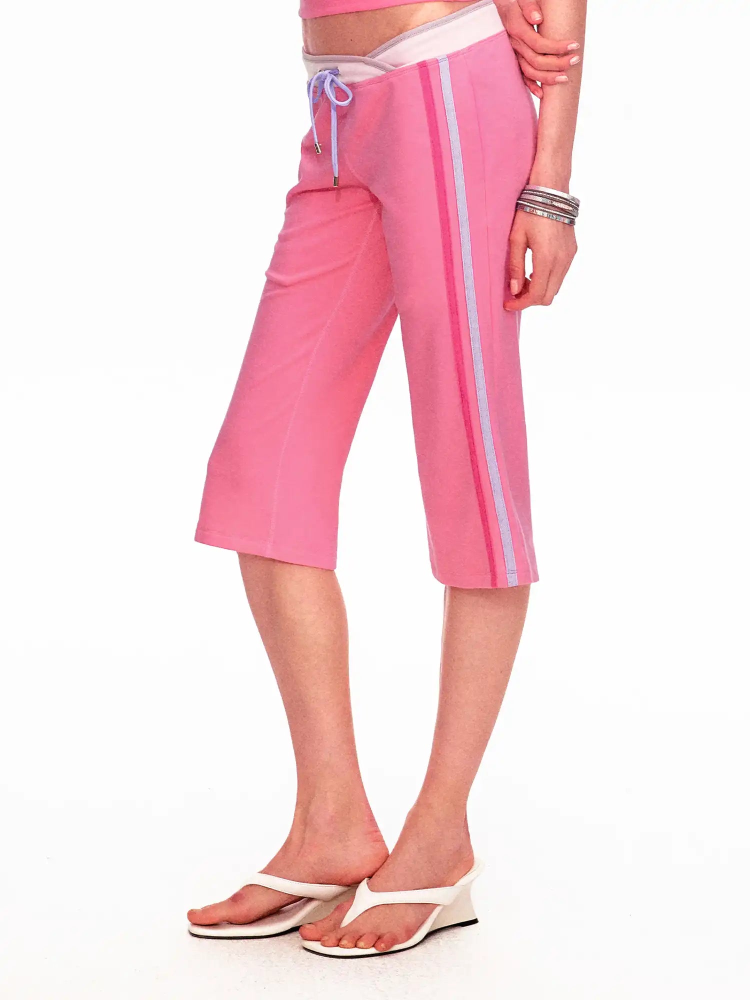 Ayo Contrast Stripe Flare Capri Pants | Canton Collective
