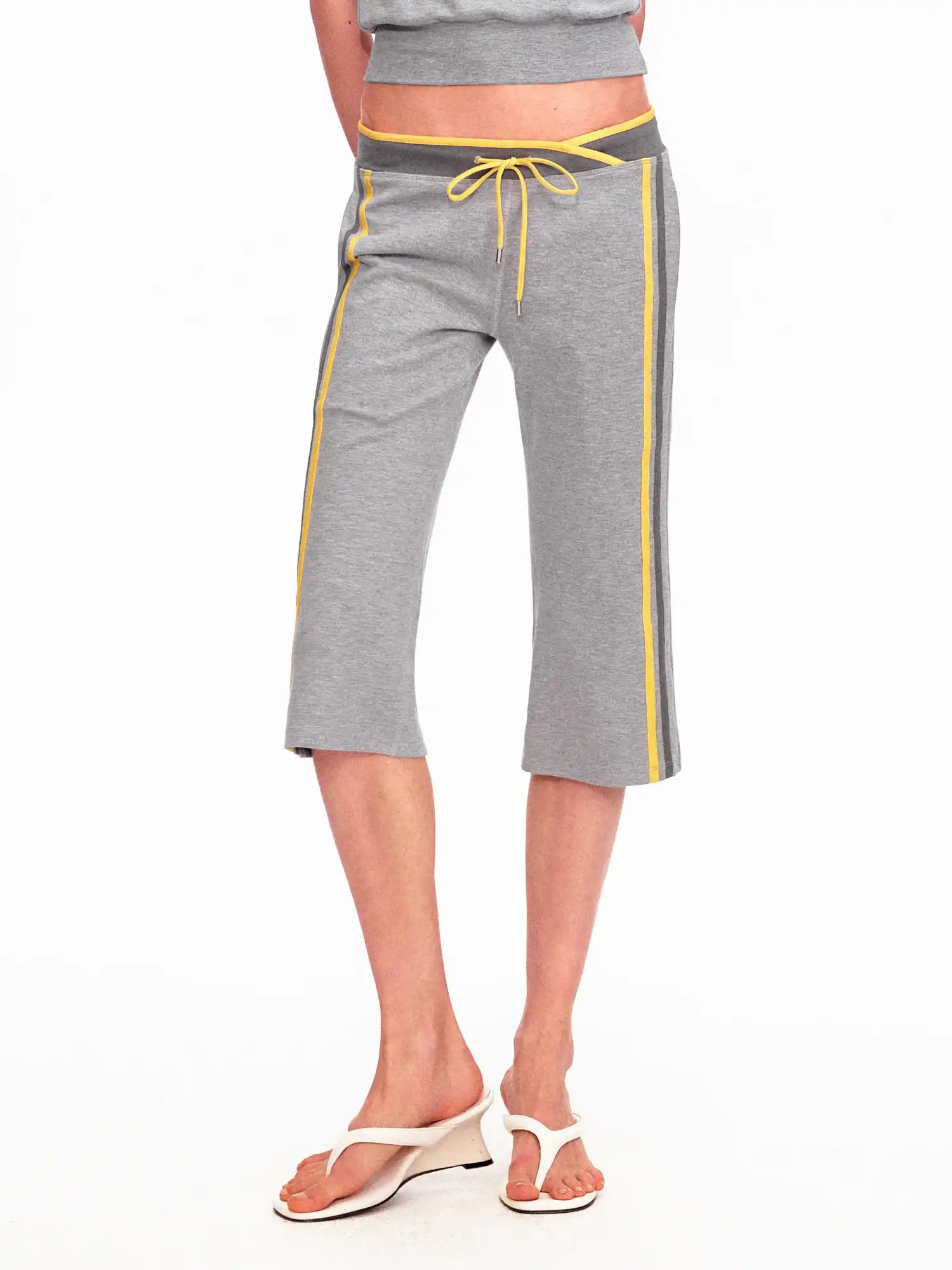 Ayo Contrast Stripe Flare Capri Pants | Canton Collective