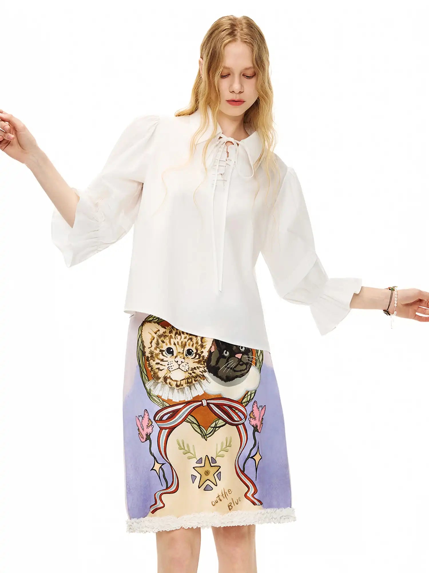 Outtheblue Coquette Lace Trimmed Purple Satin Skirt | Canton Collective