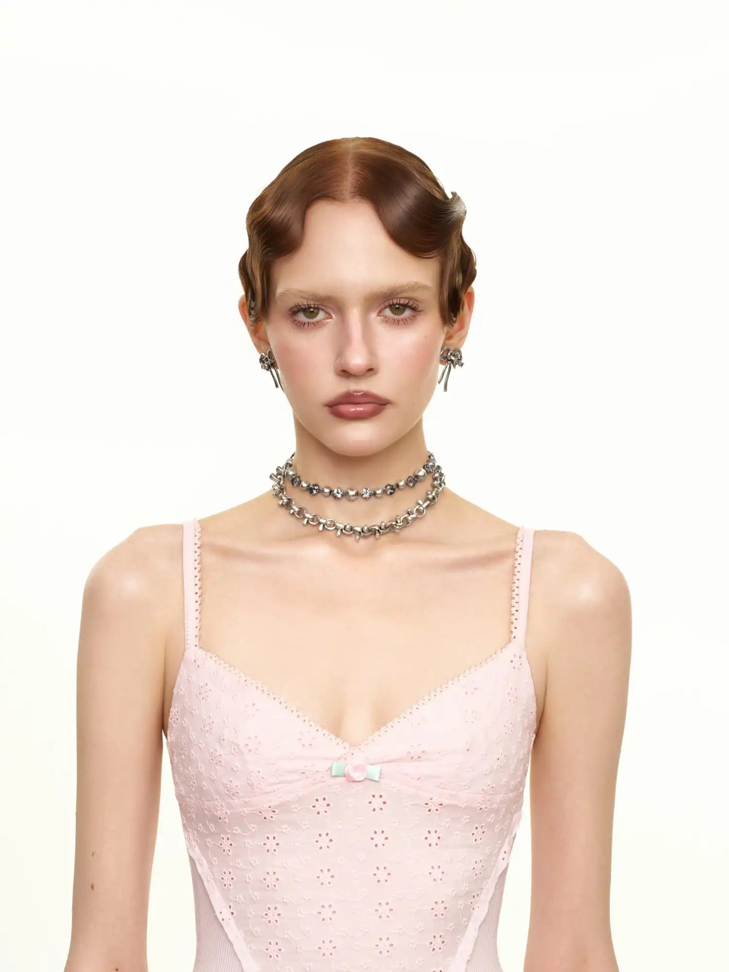 1Jinn M2M Coquette Sculptural Zircon Choker Necklace | Canton Collective