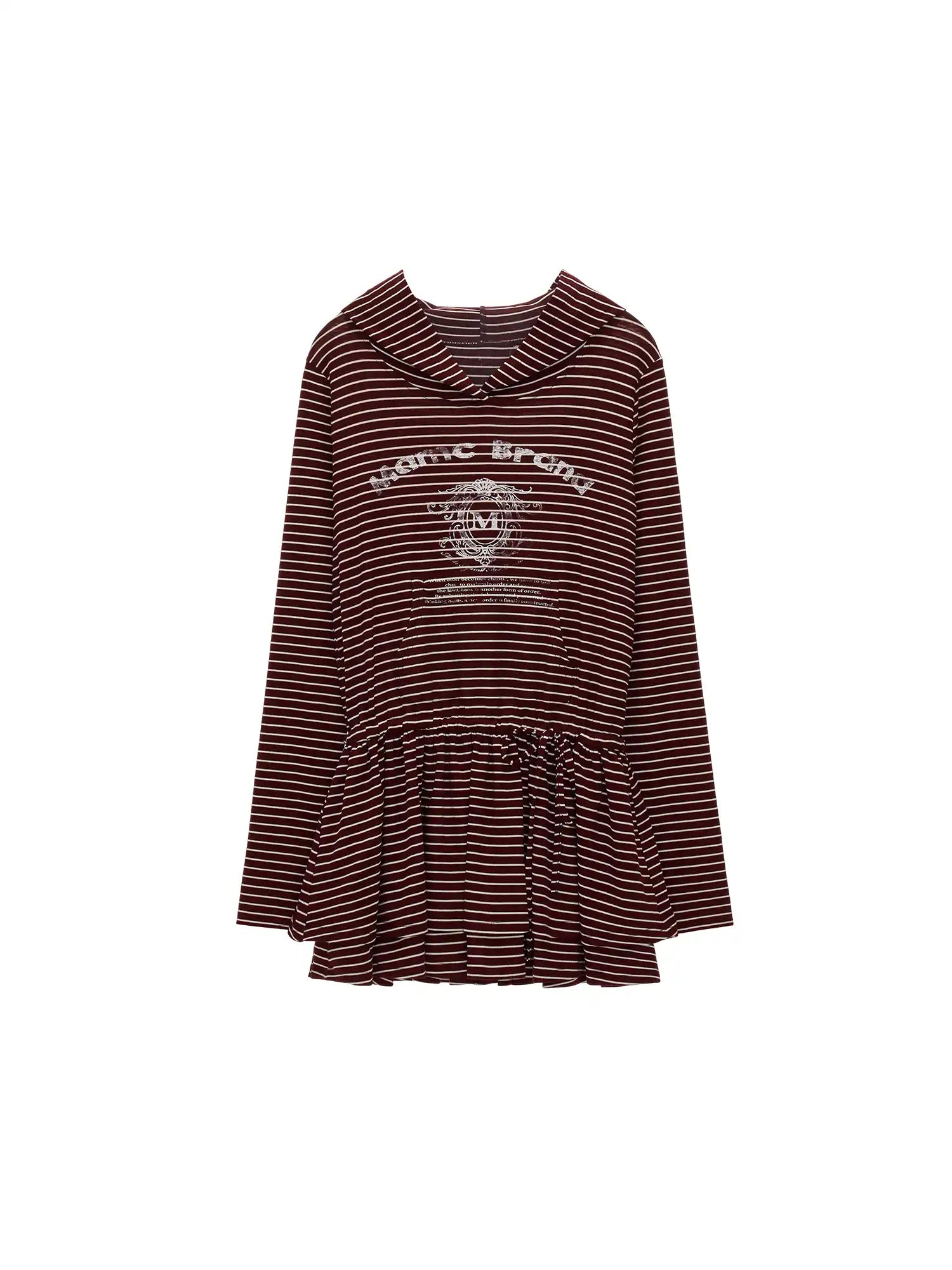 MAMC Coquette Striped Hooded Sweatshirt Peplum Dress | Canton Collective